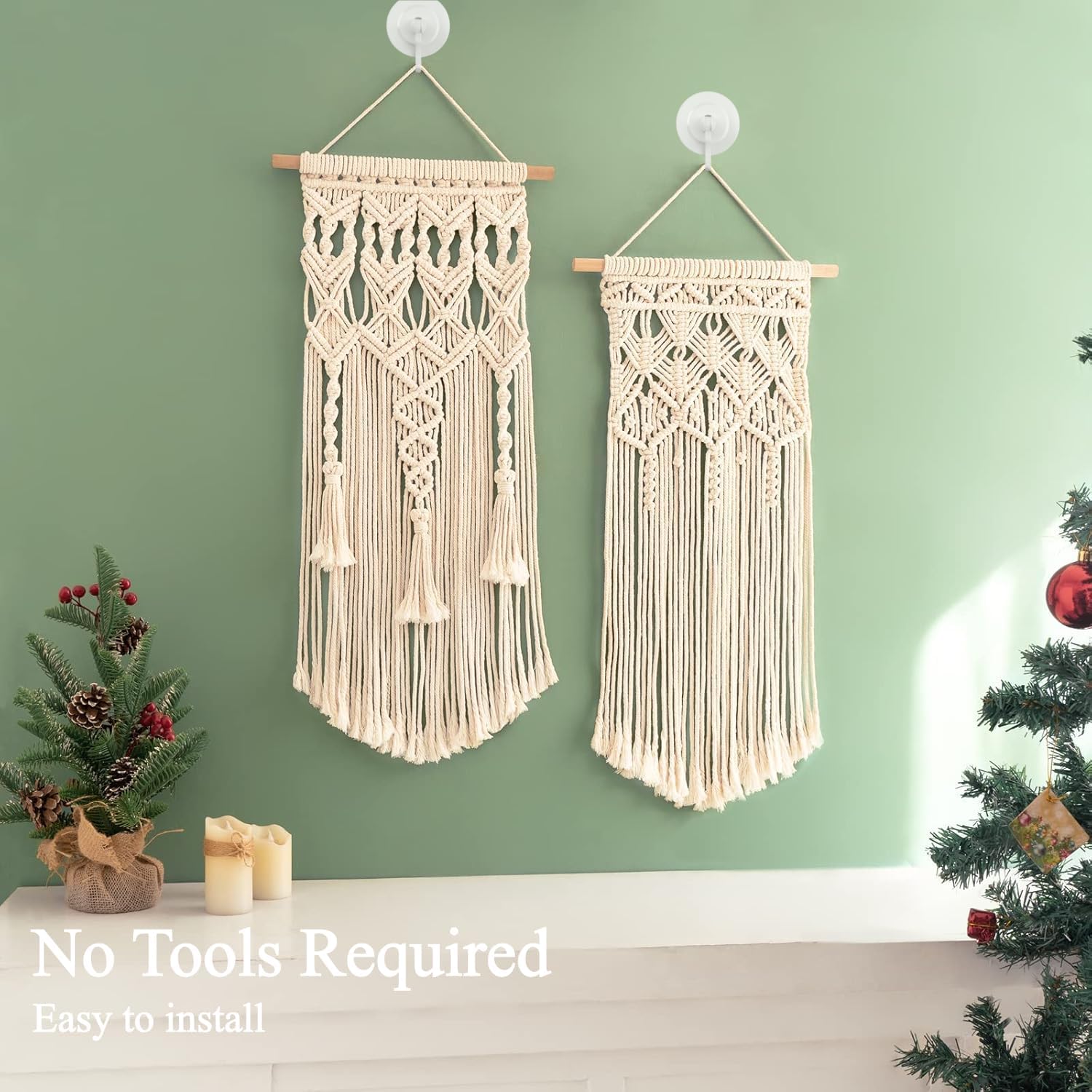 Adhesive Wall & Ceiling Decor Hooks: 4-Pack 3 lbs Heavy Duty No-Drill 