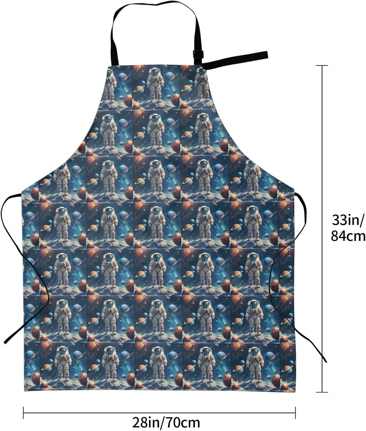 YANYU Space Print 28x33 In Kitchen Apron Stylish Chef Apron with Pockets for Cooking Baking Painting