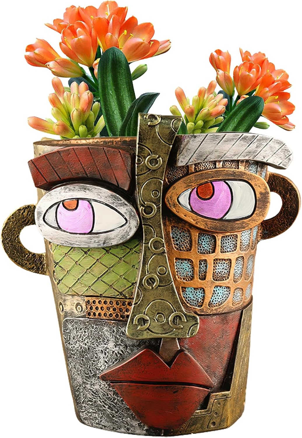 Abstract Face Planters Pots Head,Unique Head Planter for Indoor Plants