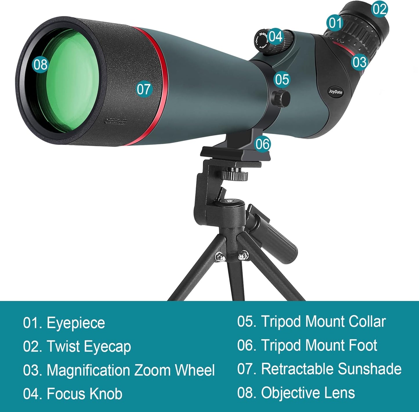20-60x80 Spotting Scopes for Bird Watching, BAK4 Waterproof Spotting S