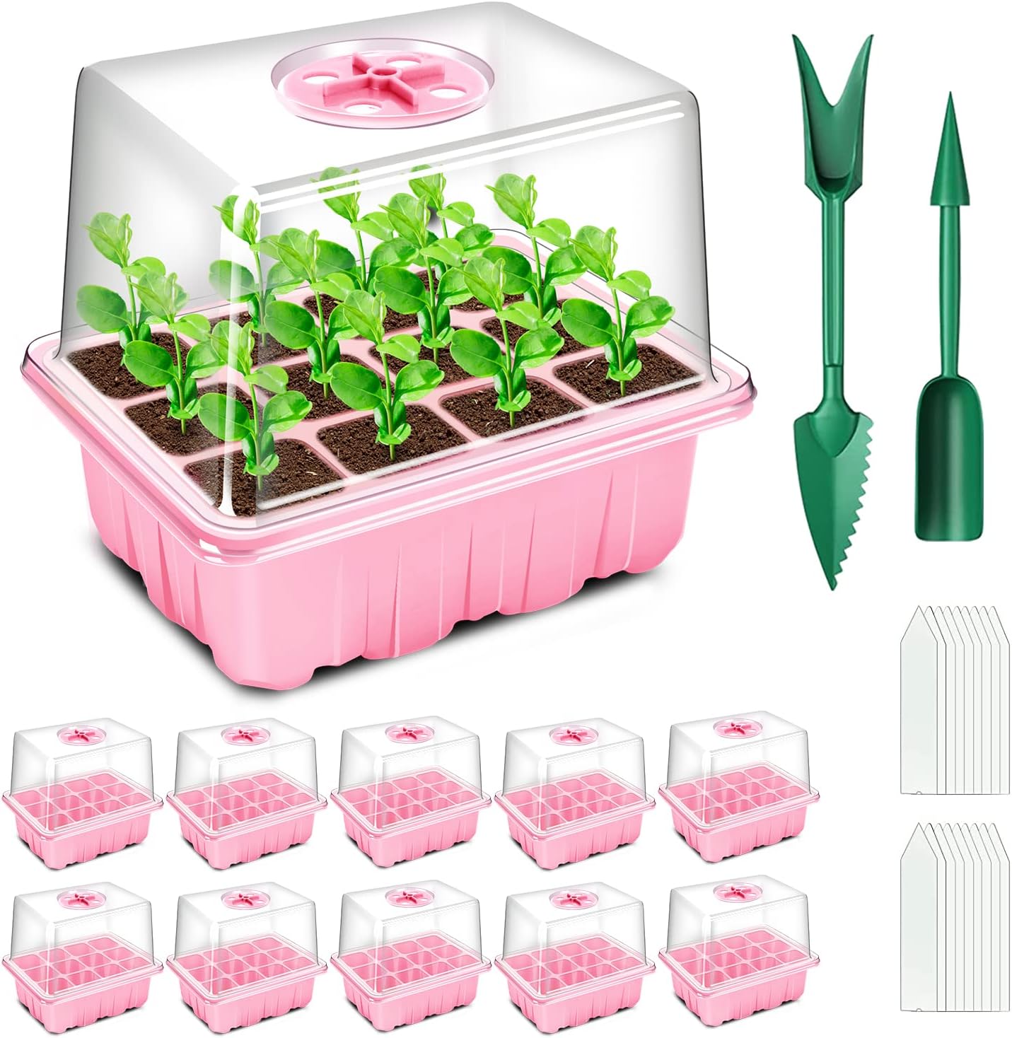 YAUNGEL Seed Starting Trays, 10 Pack 120 Cells Thicken Seed Starter Tr