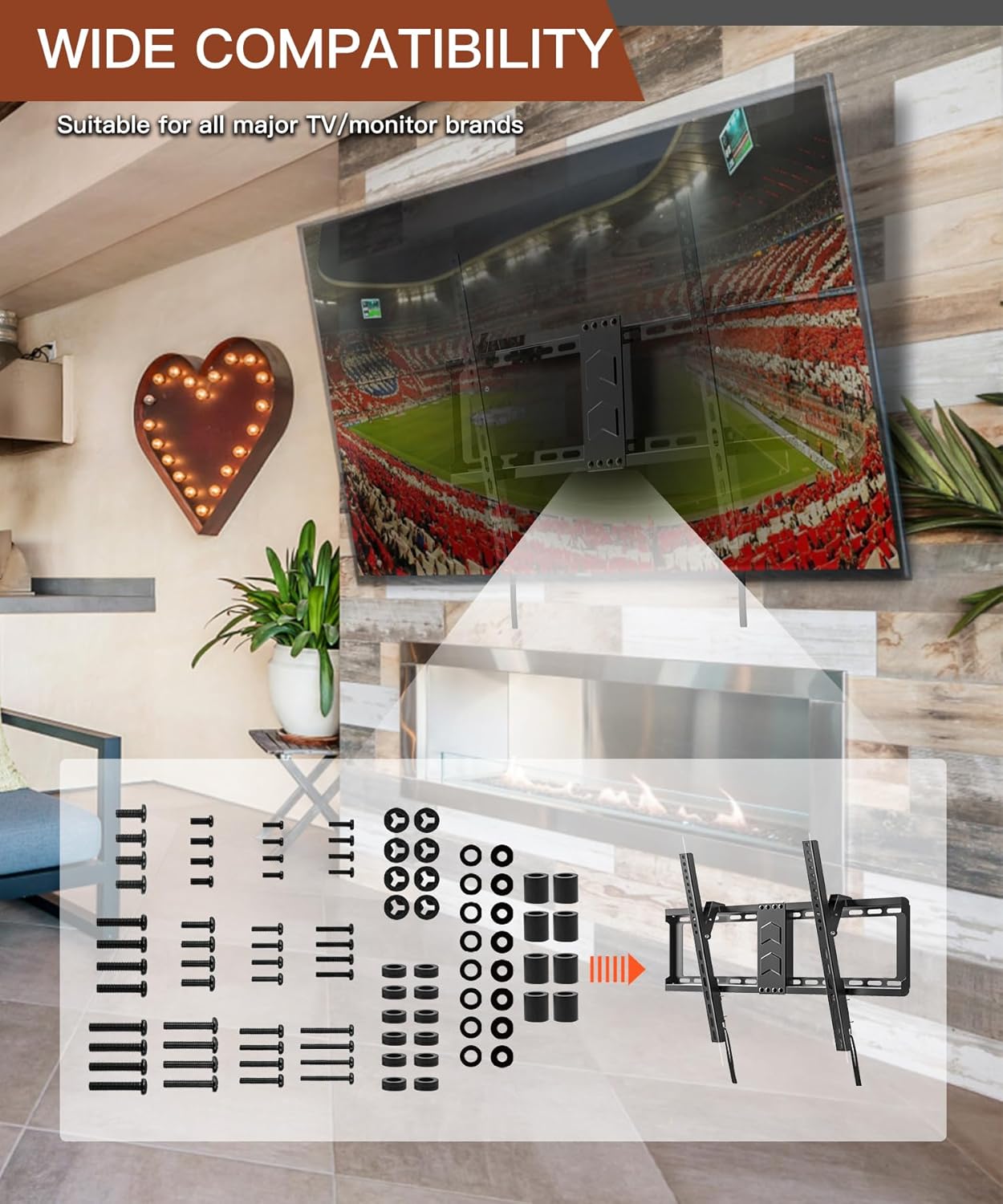 92PCS Universal TV Mounting Hardware Screw Kit Set - M4 M5 M6 M8 Screw
