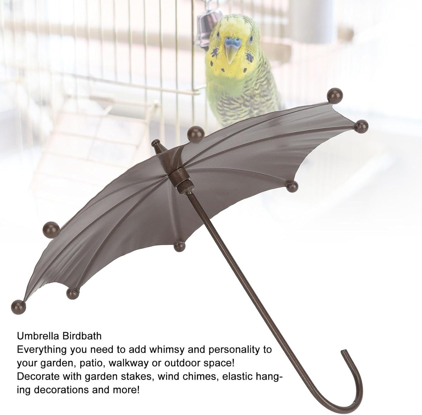 Generic Hummingbird Feeders for Outdoors, Hanging Bird Bath Umbrella Shaped Bird Trough Metal Wild Bird Feeder Bird Bath Pond Drinker Hummingbird Swing for Outdoors Backyard Balcony Decor
