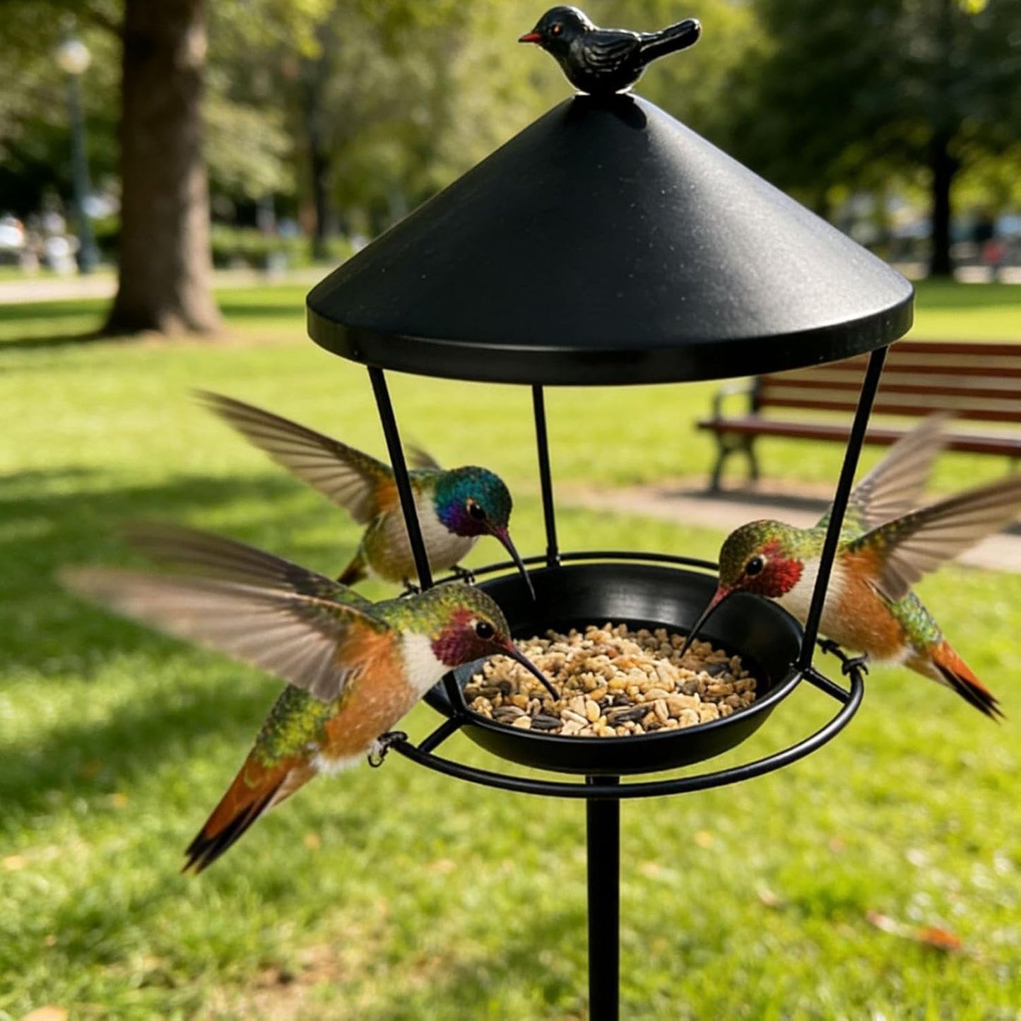 Standing Bird Feeder - Anti-Waste Spill Guard Wild Feeding Station,Sta