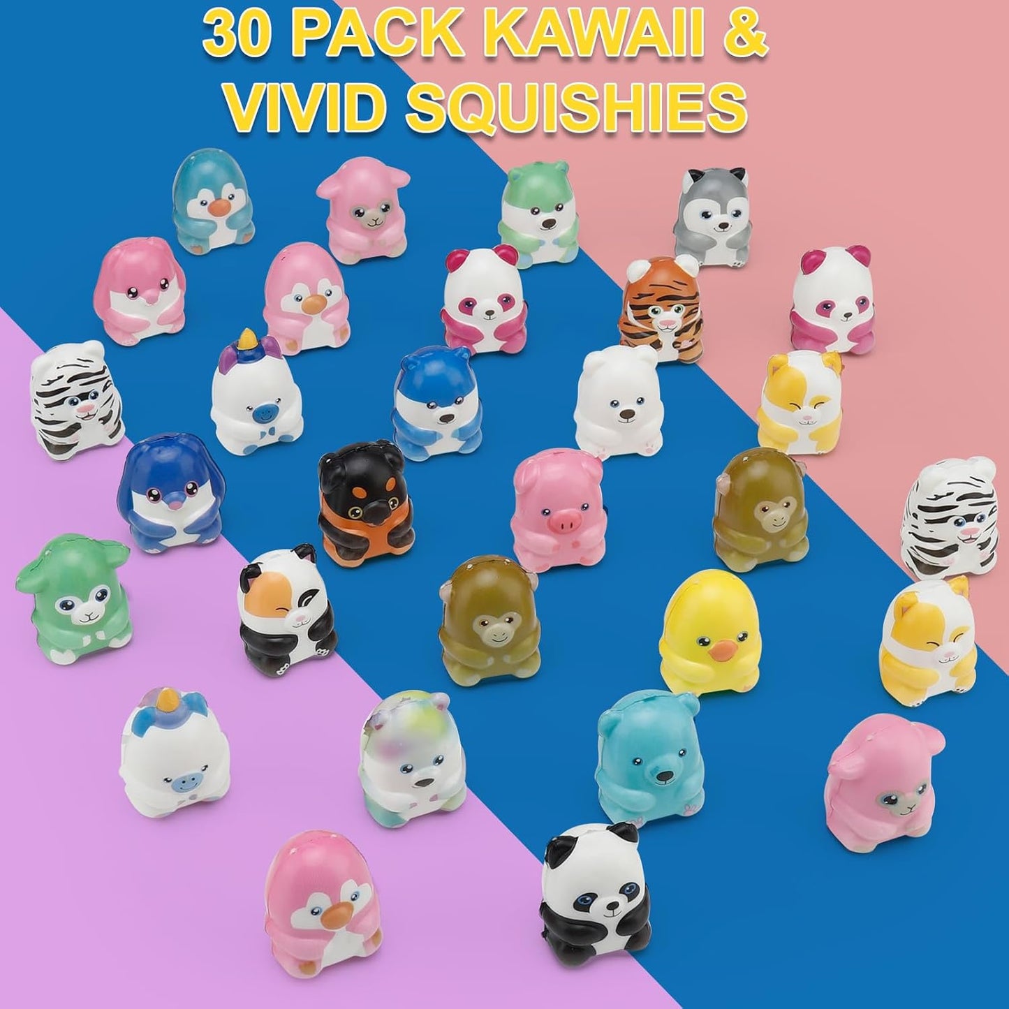 30 Packs Party Favors Slow Rising Stress Relief Squishies for Kids, Easter Basket Stuffers Treasure Box Toys, Kids Classroom Prizes,Claw Machine Toys,Mini Animal Toys