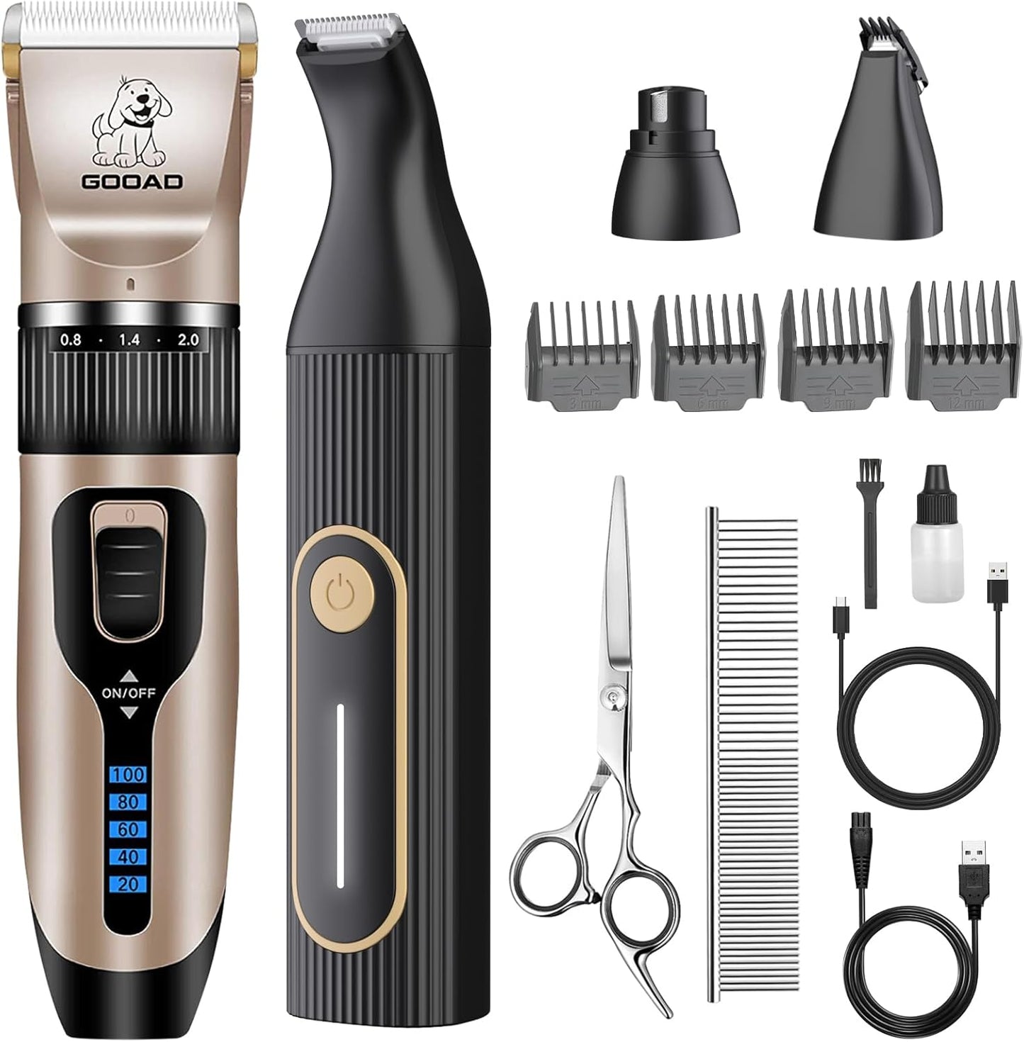 Dog Clippers for Grooming for Heavy Thick Hair&Coats,Low Noise Hair Tr