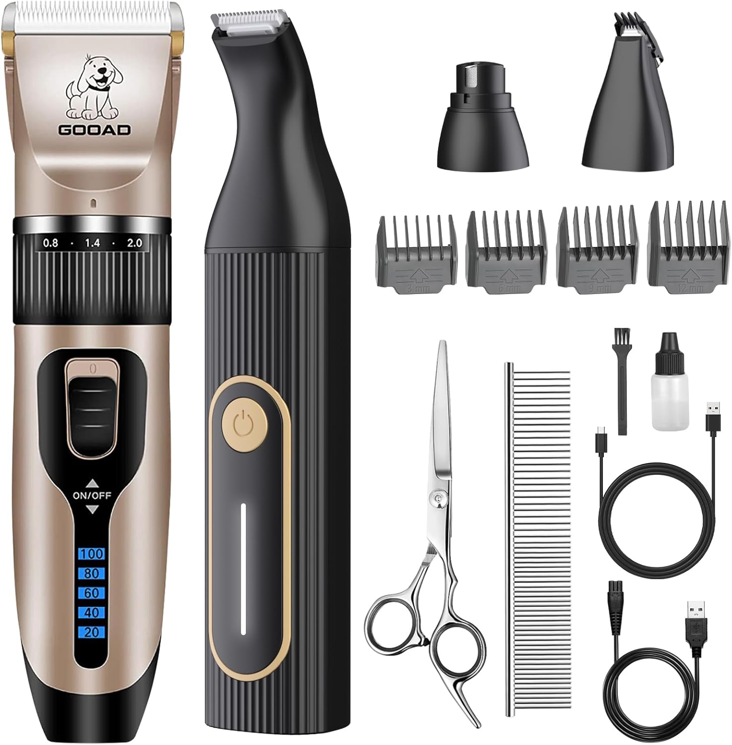 Dog Clippers for Grooming for Heavy Thick Hair&Coats,Low Noise Hair Tr