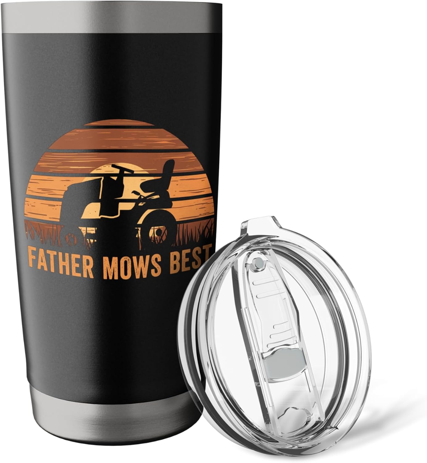 Father Mows Best Lawn Care Dad Mowing Gardener Father's Day Stainless Steel Insulated Tumbler