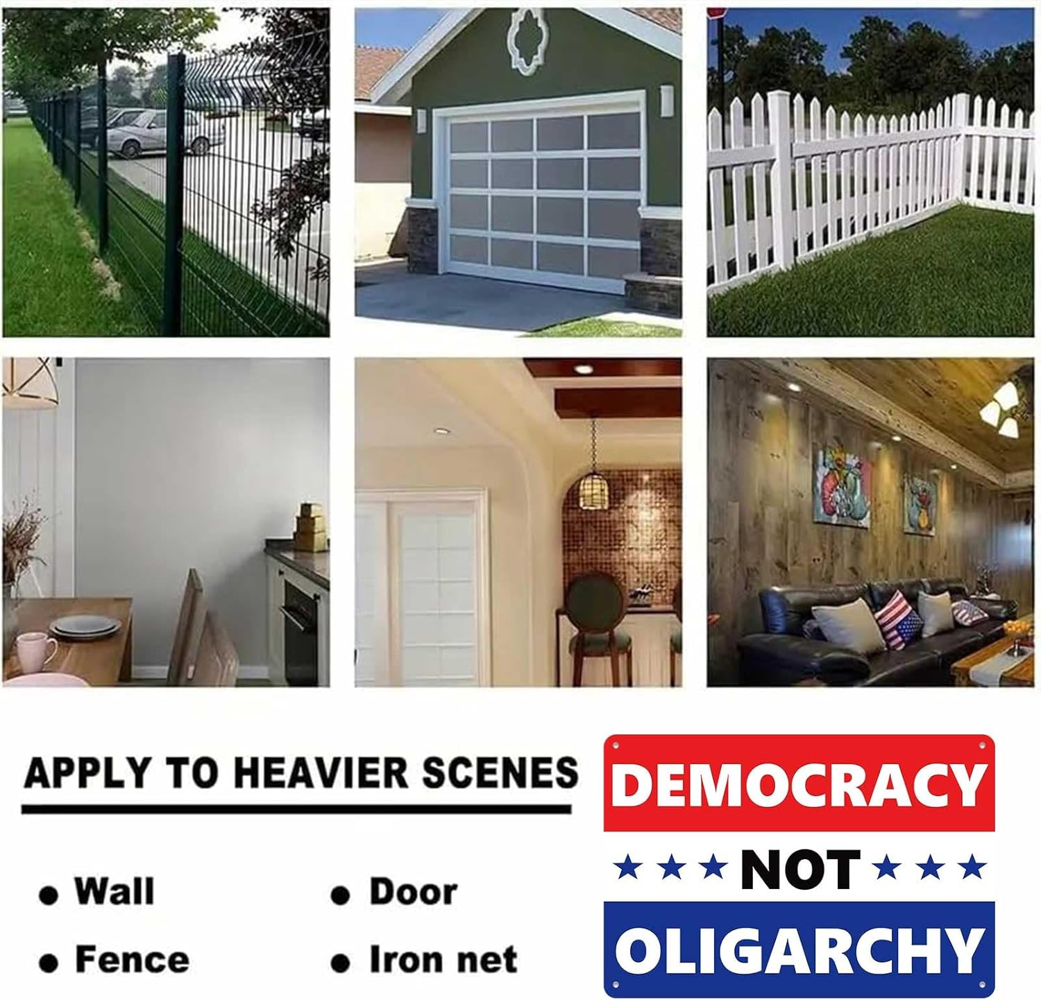 No Kings Protest Yard Metal Signs-Democracy Not Oligarchy Poster For Y