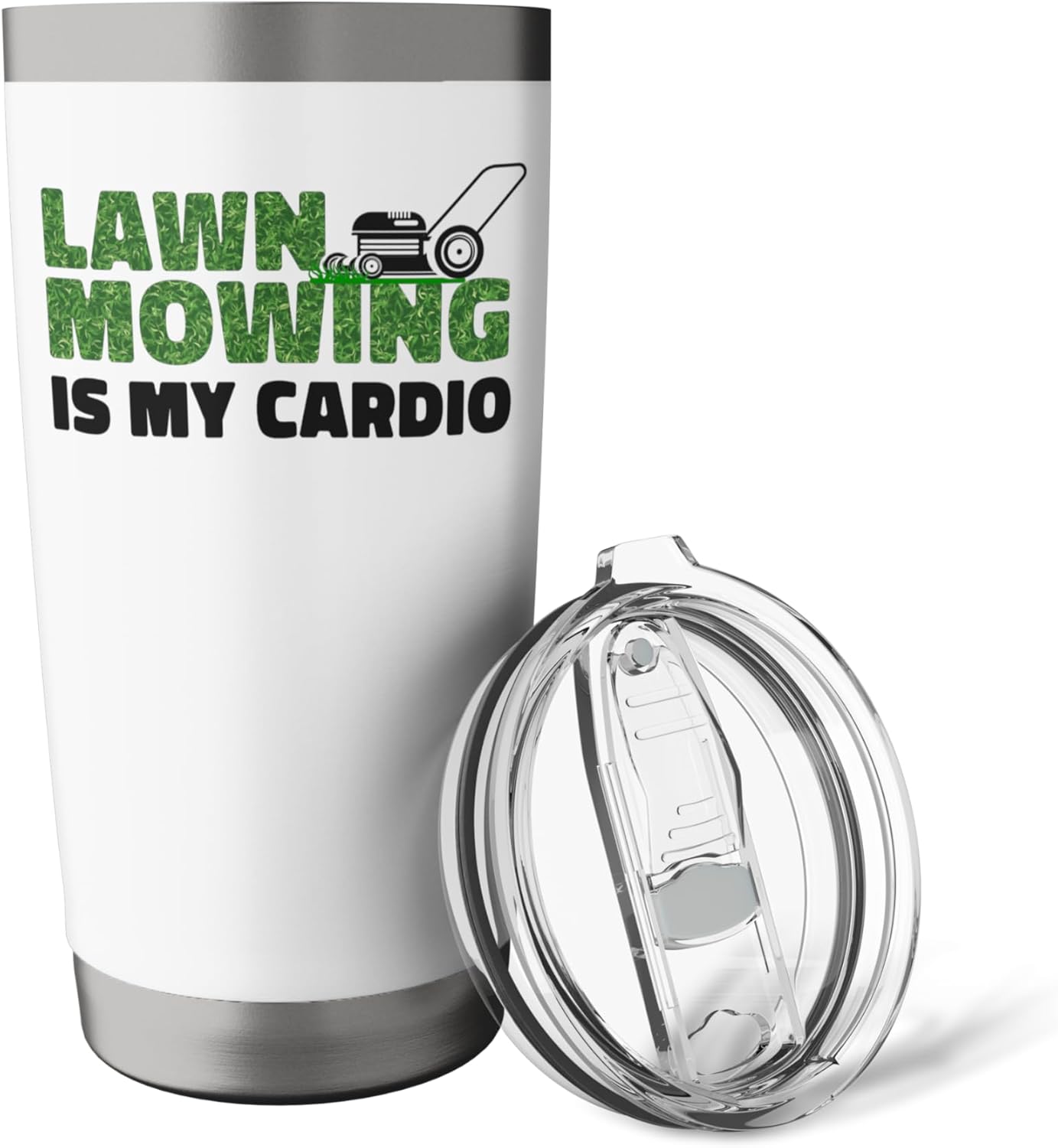 Lawn Mower Mowing Dad Father Landscaper Lawn Mowing Is My Stainless Steel Insulated Tumbler