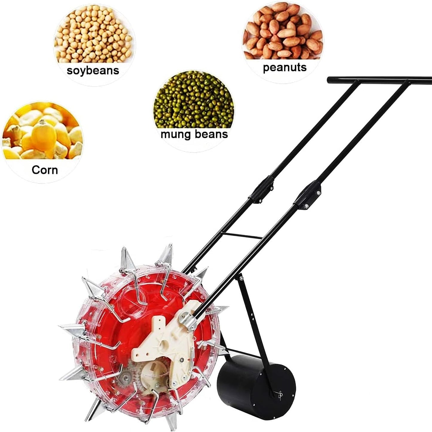Manual Seeder Planter - Hand-Push Garden Seeder for Precise Planting of Corn, Soybeans, Peanuts & Cotton - 12 Holes, 3-15mm Seed Sowing Machine, Efficient Row Planter