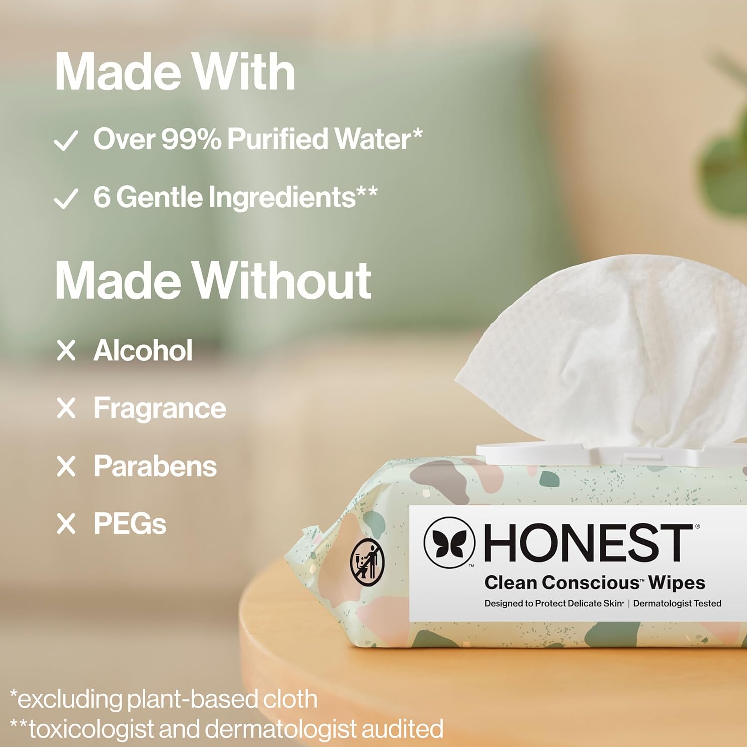 The Honest Company Hypoallergenic Multi-Use Baby Wipes for Sensitive S