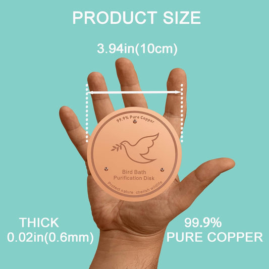 1Pack Bird Bath Copper Purification Disk | 0.6mm Reinforced 99.9% Pure