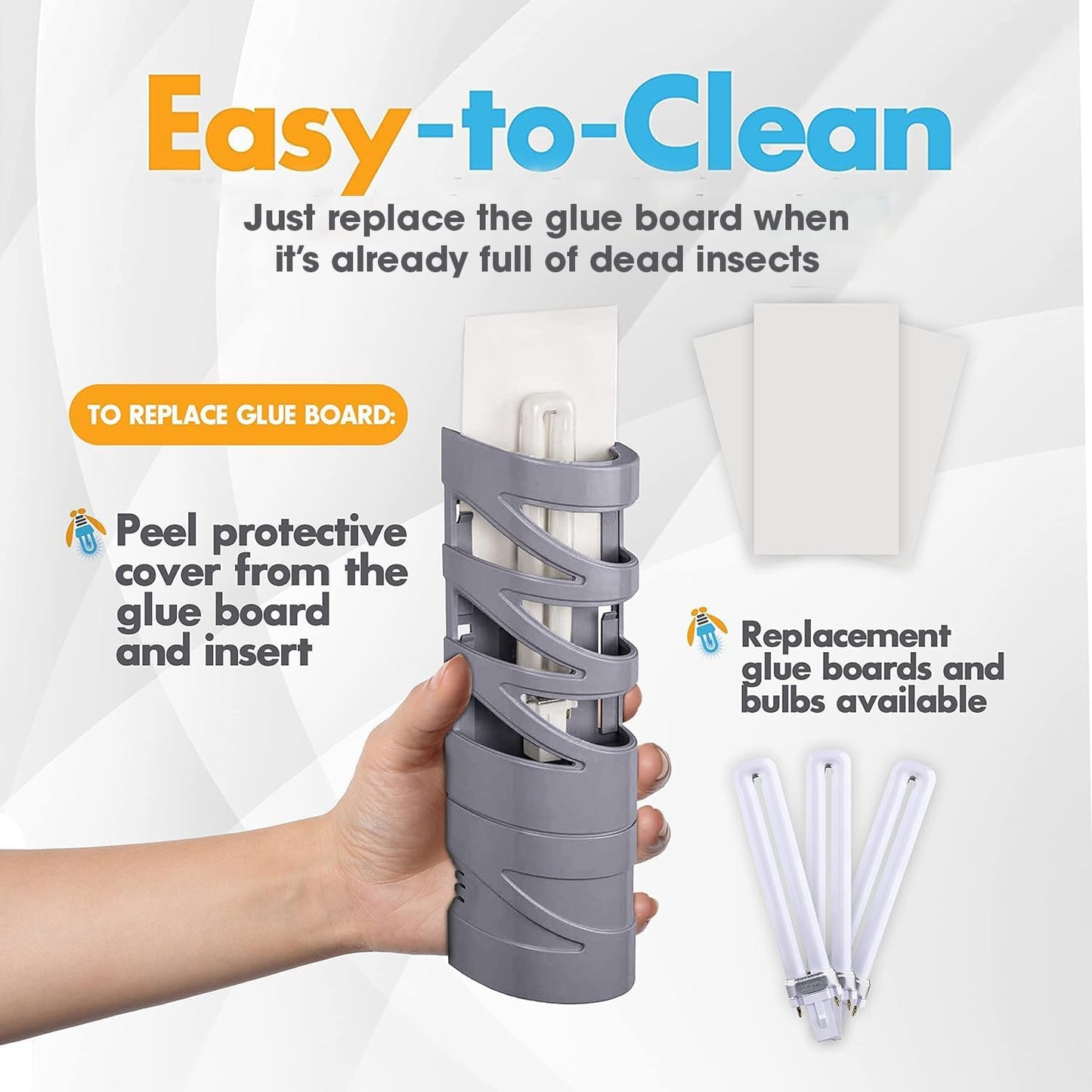 Gardner - Fly Traps Indoor For Home, Indoor Bug Trap, Plug In Bug Catcher Indoor, Fly Catcher Indoor, Gnat Traps For House Indoor Plug-In, Fruit Fly Traps For Indoors, Flying Insect Trap Indoor (Grey)