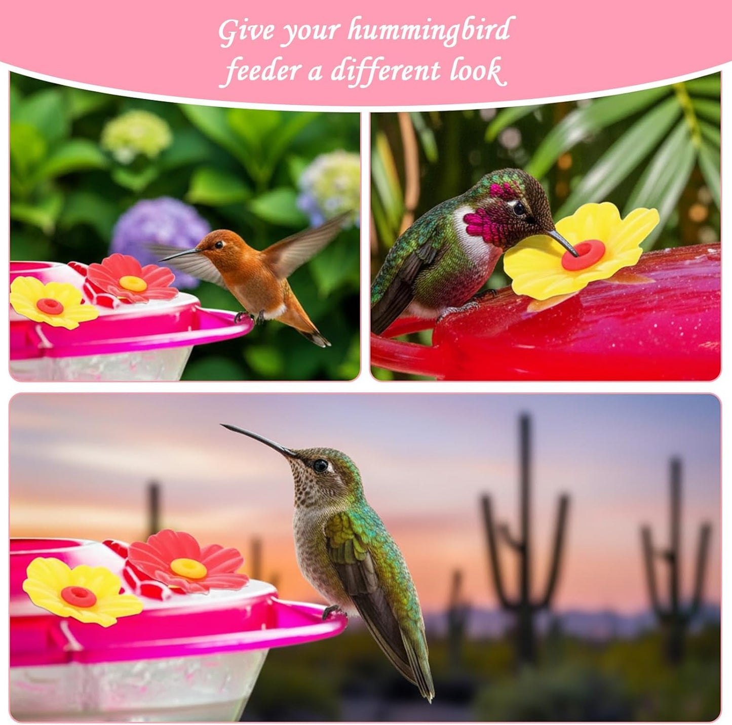 18PCS Replacement Flowers Hummingbird Feeder, Hummingbird Feeder Repla