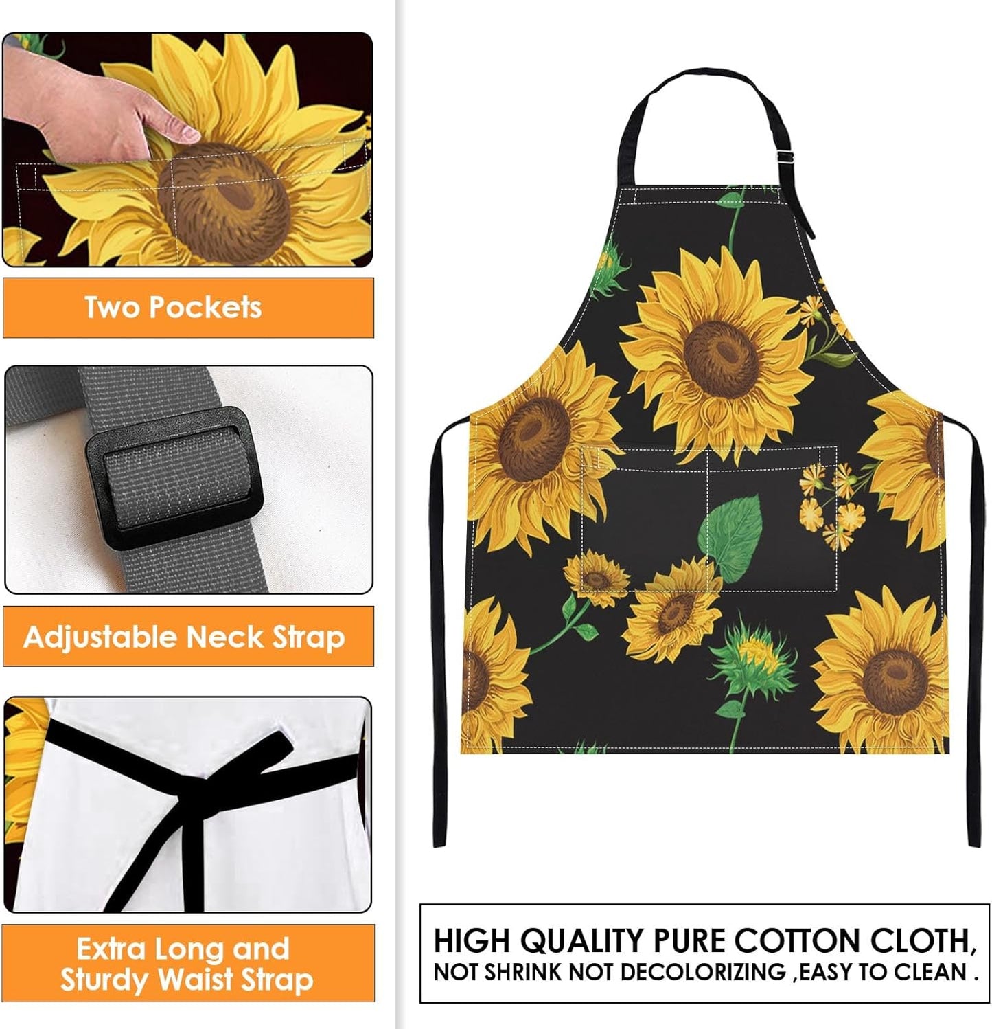 Britimes Apron Home Kitchen Cooking Baking Gardening for Women Men wit