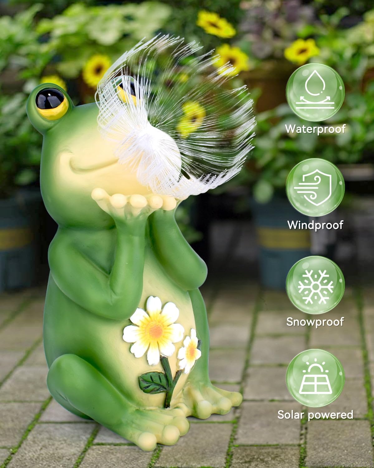 FREECUBE Solar Garden Statue, Frog Garden Decor Figurine Lights for Outside Waterproof Outdoor Yard Decorations Pation Light,Housewarming Gift for Patio,Lawn,Yard