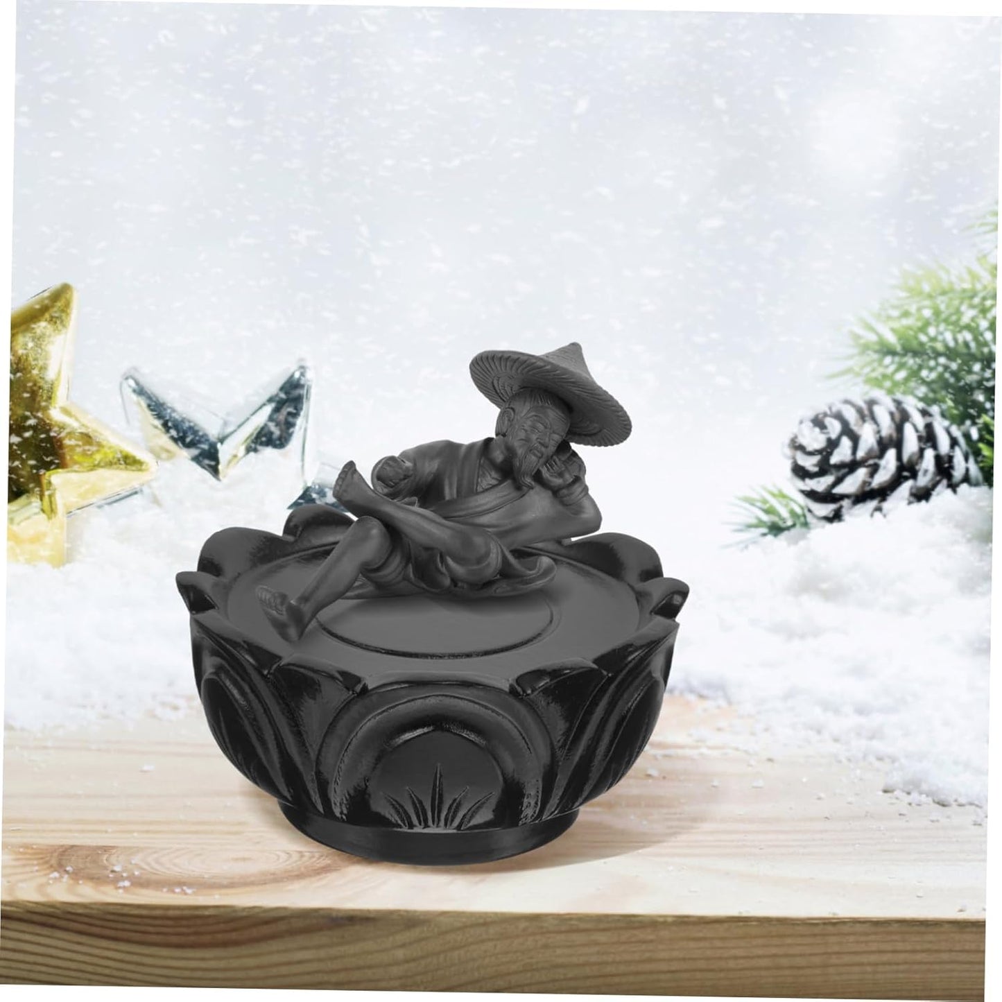 PRETYZOOM Lotus Shaped Wooden Buddha Stand Base for Indoor Versatile Pedestal for Plants Statues and Crafts Elegant Display Holder for Home Office Temple Use Inner