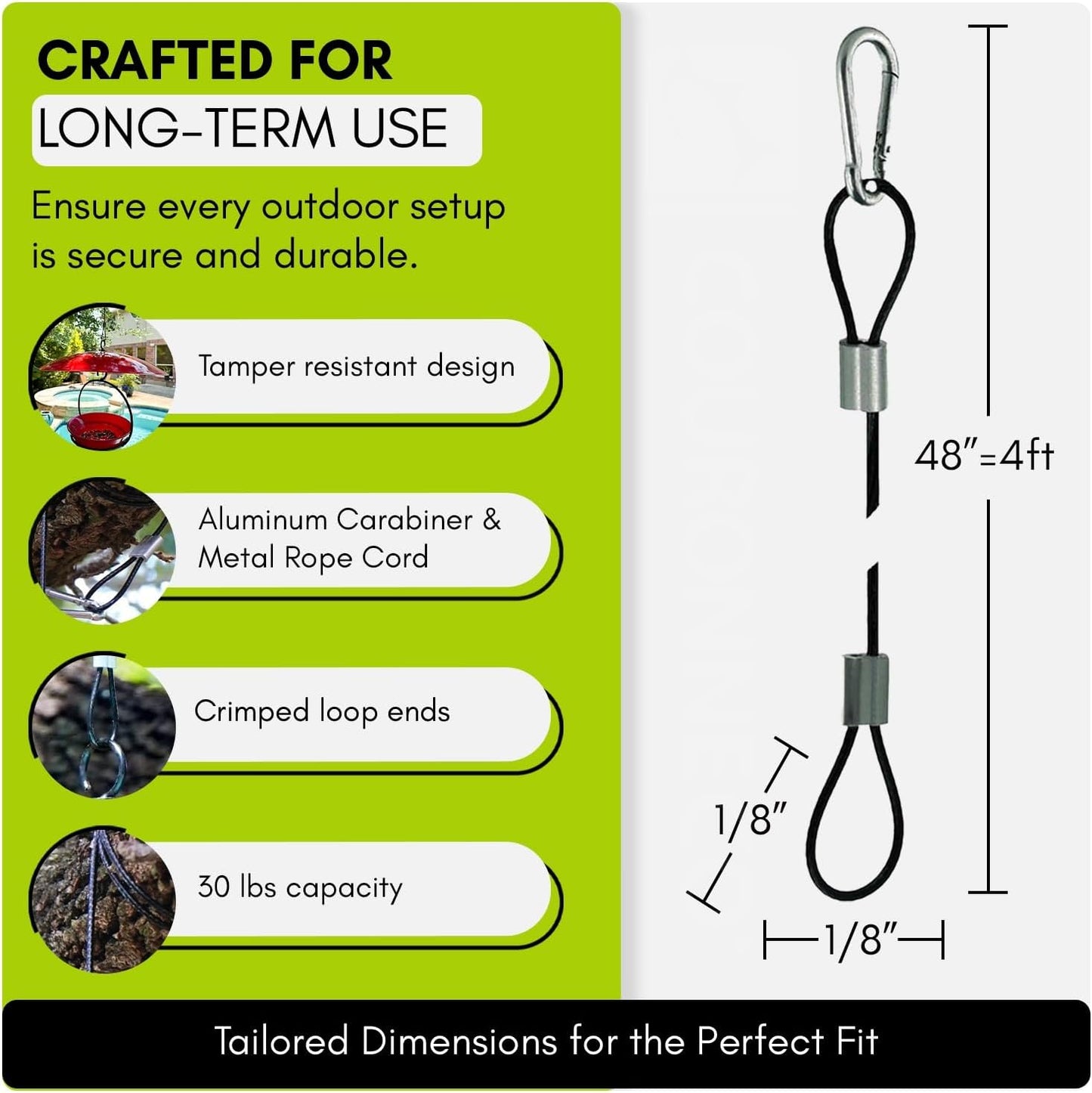 Mosaic Birds M955-200 Easy Hook Hanging Steel Cable