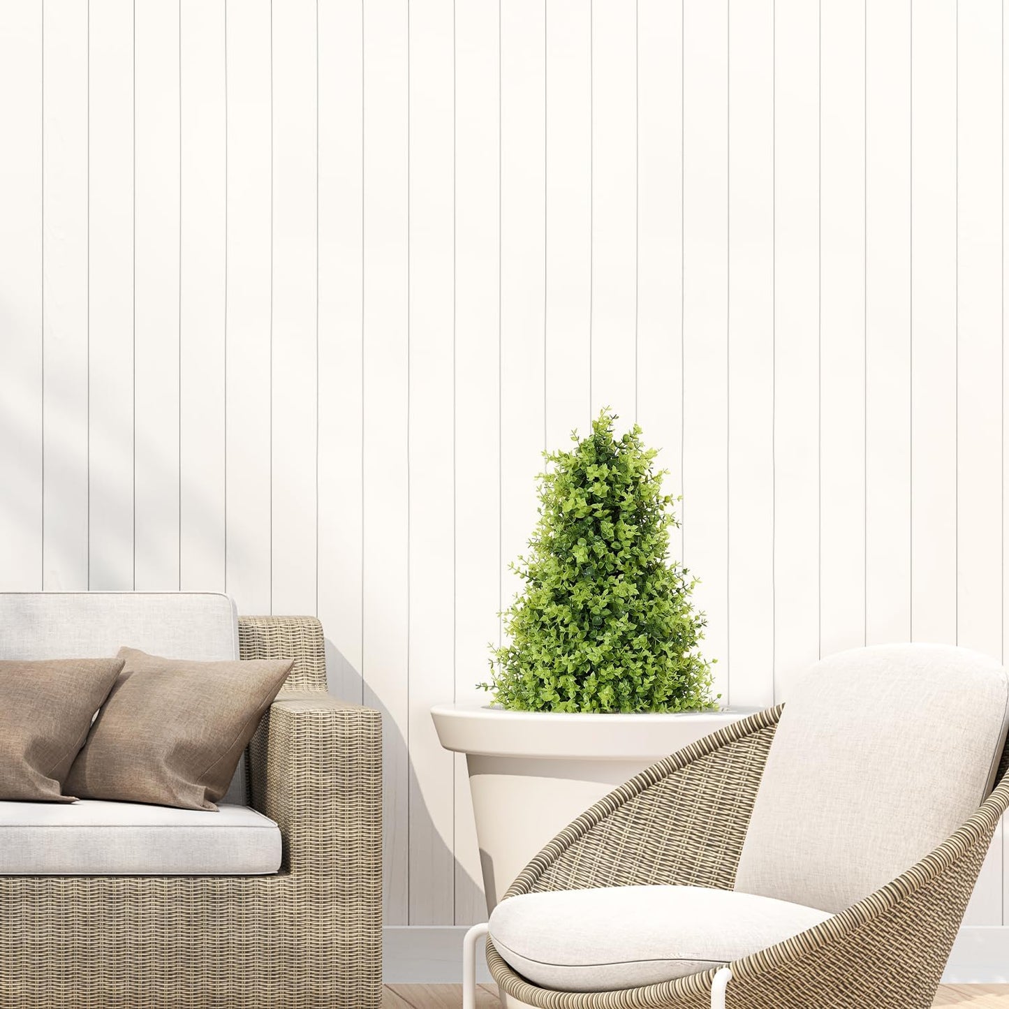30" Tall Artificial Boxwood Topiary Trees, Set of 2 – UV Resistant Faux Evergreen Shrubs and Bushes for Outdoor Planters, Realistic Fake Plants for Front Porch Outside Patio Garden