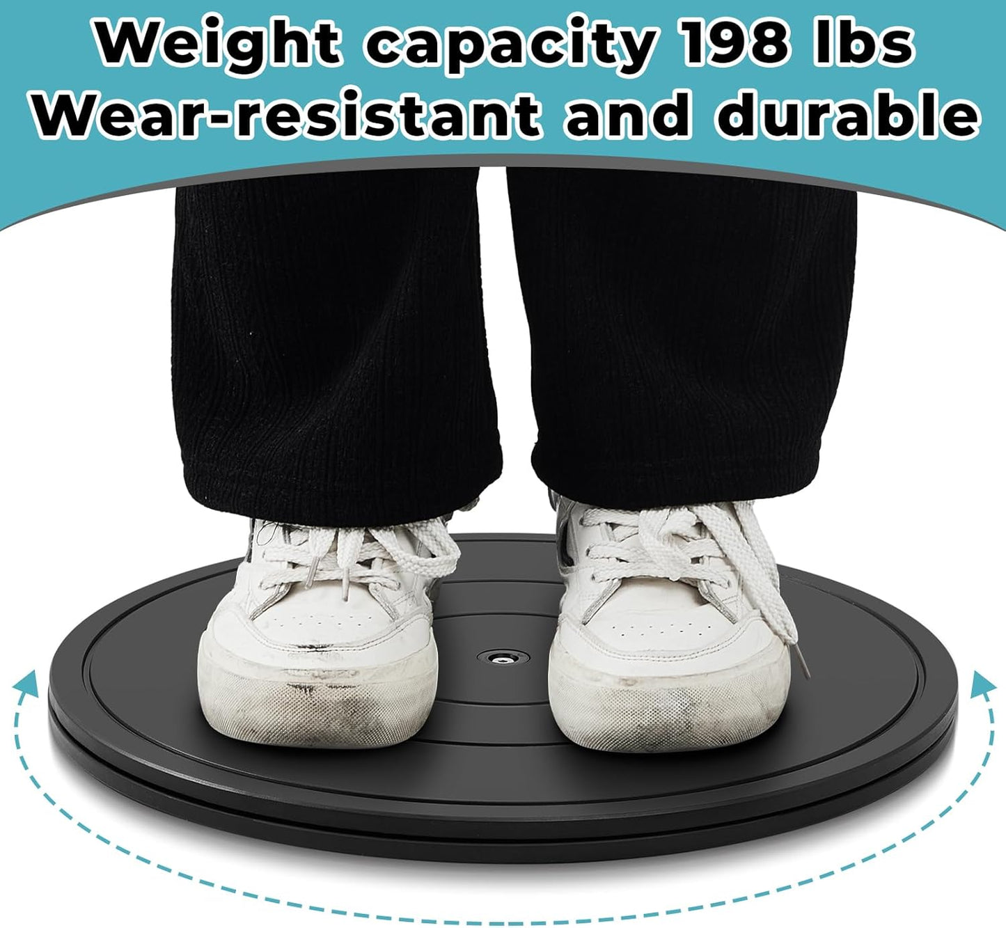 2 Pack 16 Inch Lazy Susan Turntable, 360 Degree Heavy Duty Rotating Swivel Stand with Steel Ball Bearings, Flat Base for Model Base, Rotating Plants, Crafts Stand, TV, Monitors