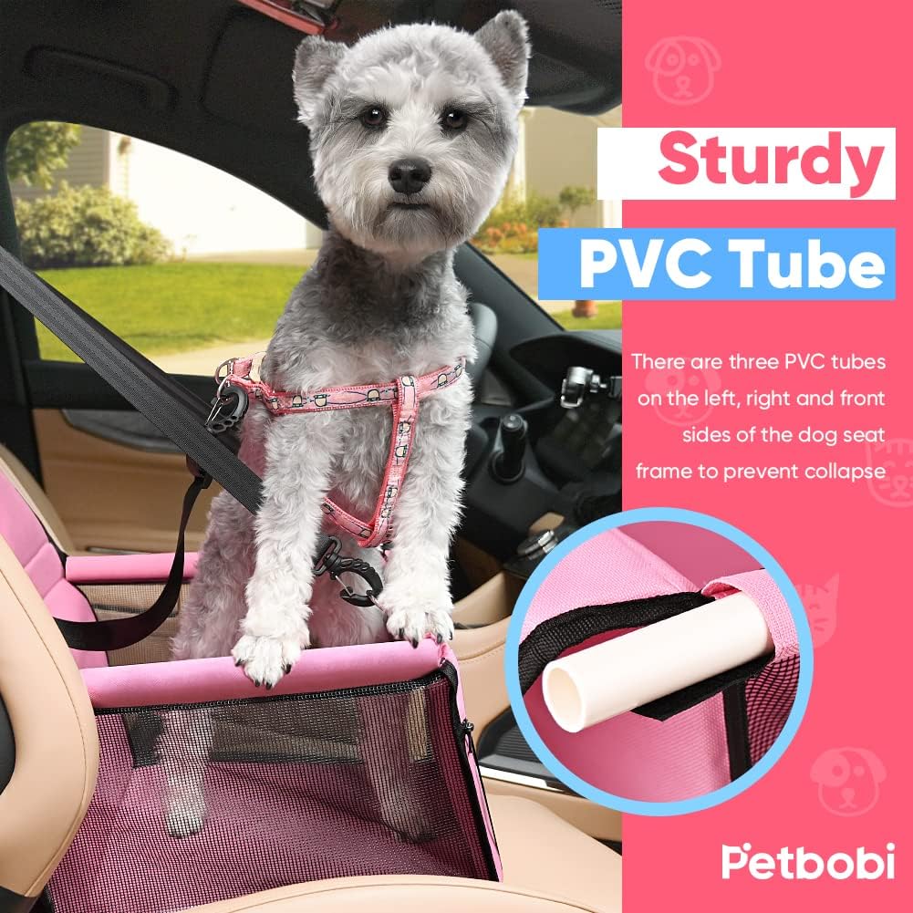 Petbobi Pet Reinforce Car Booster Seat for Dog Cat Portable and Breath