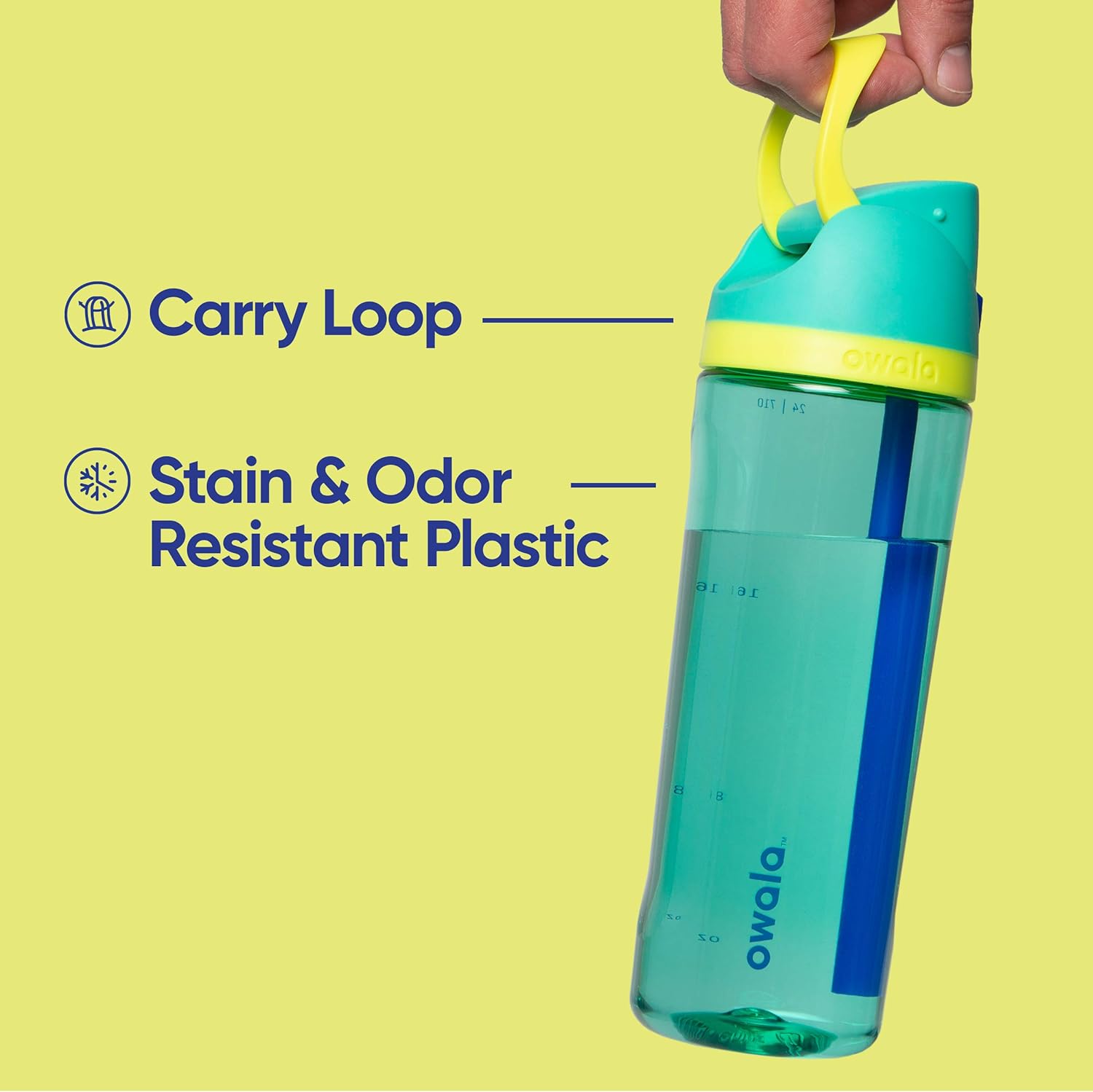 Owala FreeSip Clear Tritan Plastic Water Bottle with Straw, BPA-Free S