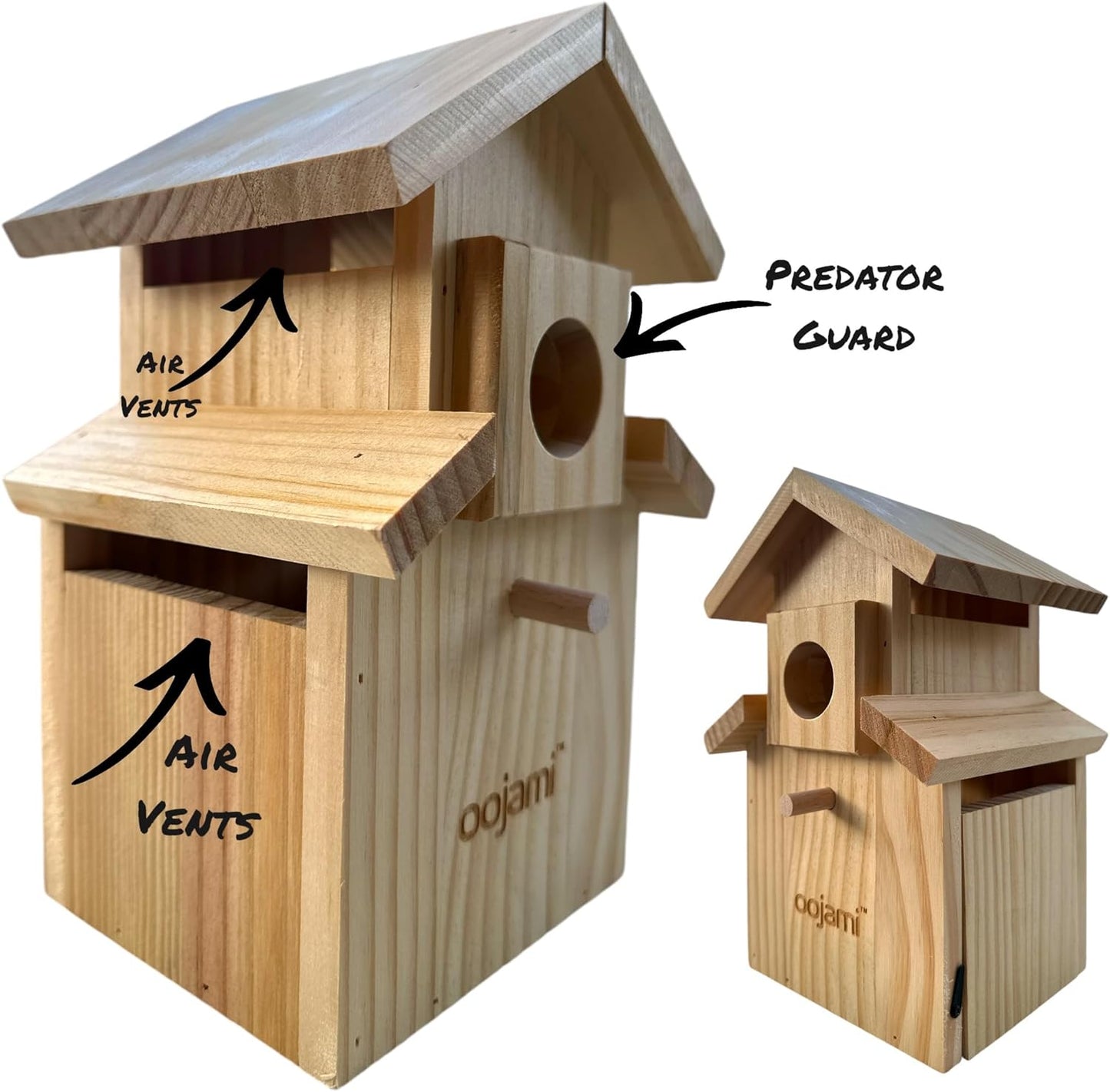 Bird House for Bluebird, Finch, Wren, Chickadee, Tree Swallow, Wild Birds, Woodpecker, Outdoor Nesting Box, Easy-to-Open (Unfinished DIY)