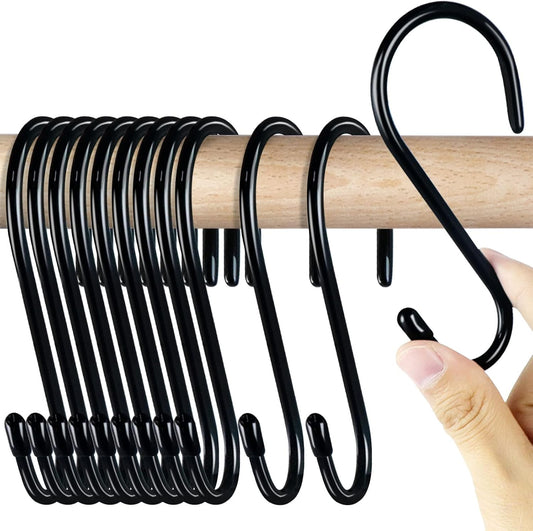 18 Pack Large S Hooks for Hanging, 4-1/2 inch Heavy Duty Rust-Free Clo