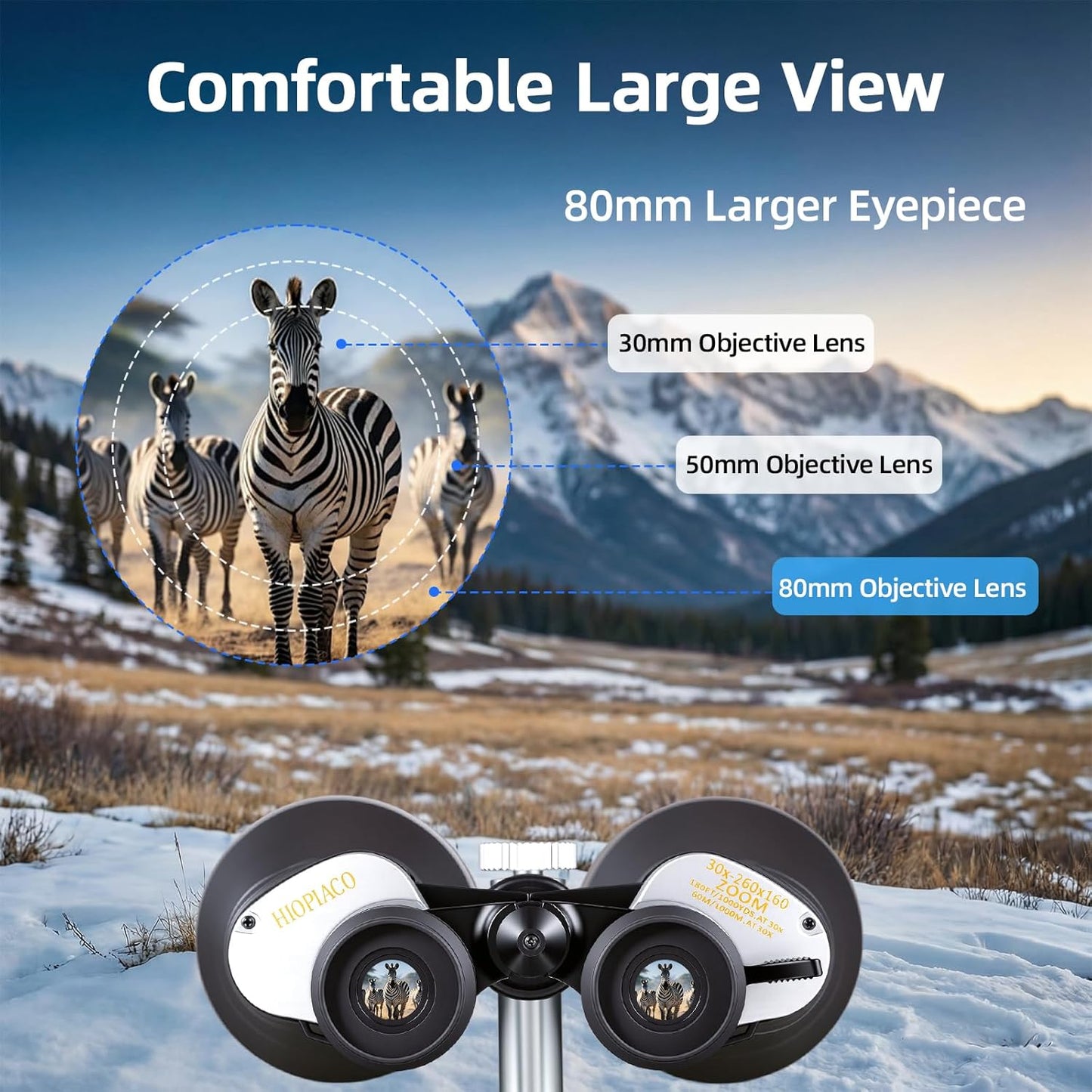 30-260X80 Binoculars for Adults High Powered,Zoom Binoculars with Tripod and Straps for Stargazing,Bird Watching,Travel(Black Silver