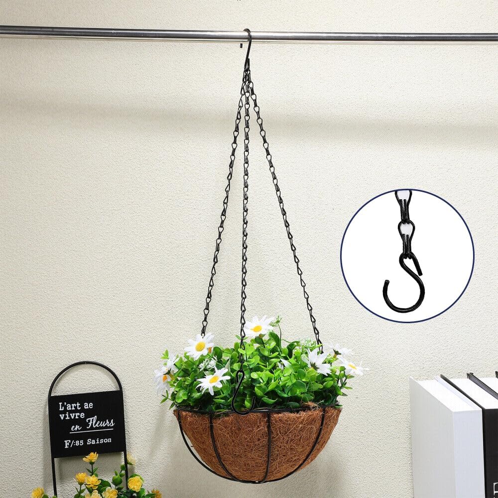 Windscreen4less 1 PC 4 ft Hanging Chain Hanging Hook Metal Hanger for Plants Basket, Lanterns, Bird Feeders, Decorative Ornaments