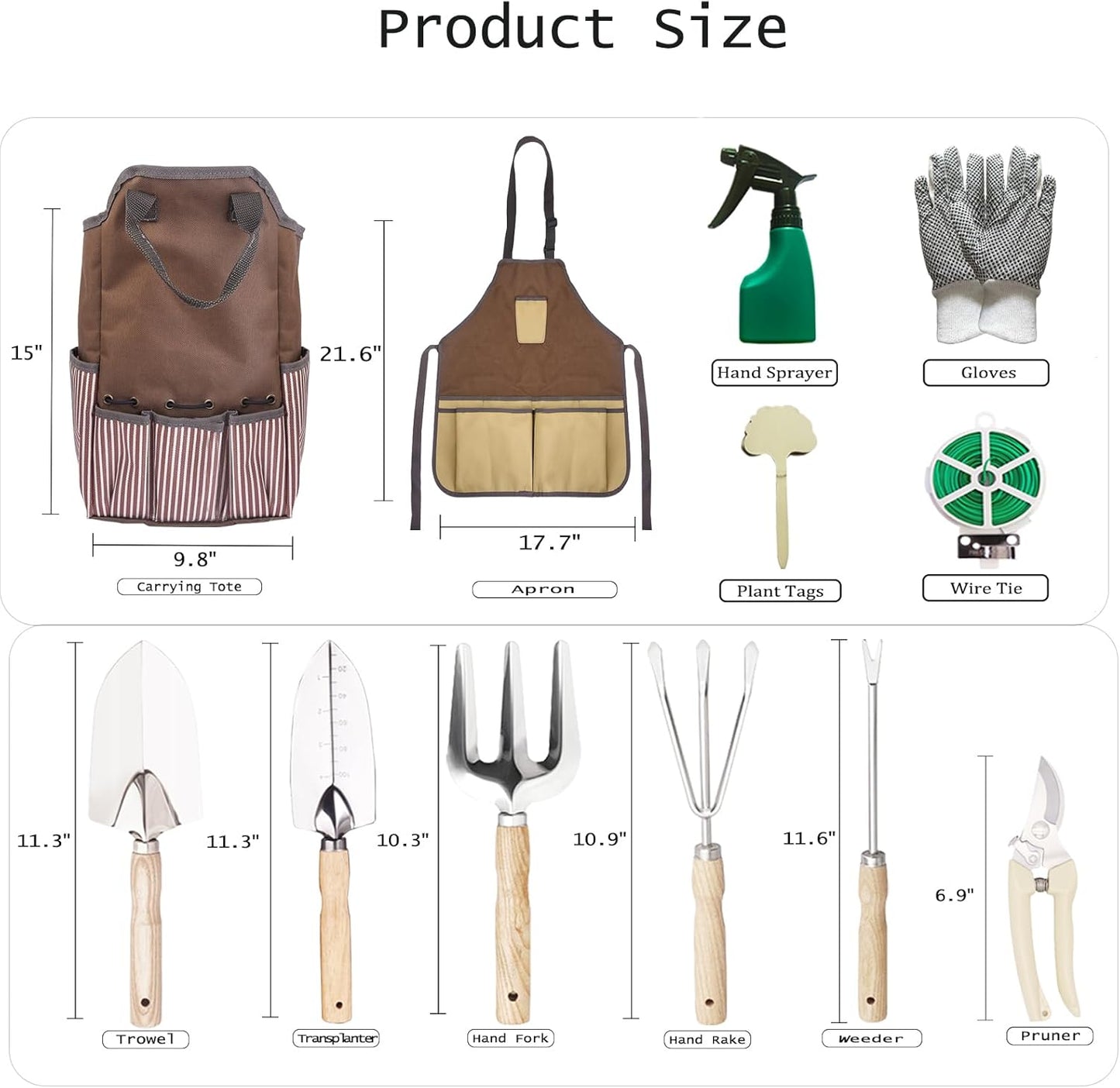 Garden Tool Set, Beswill 12 Pieces Heavy Duty Gardening Hand Tools wit