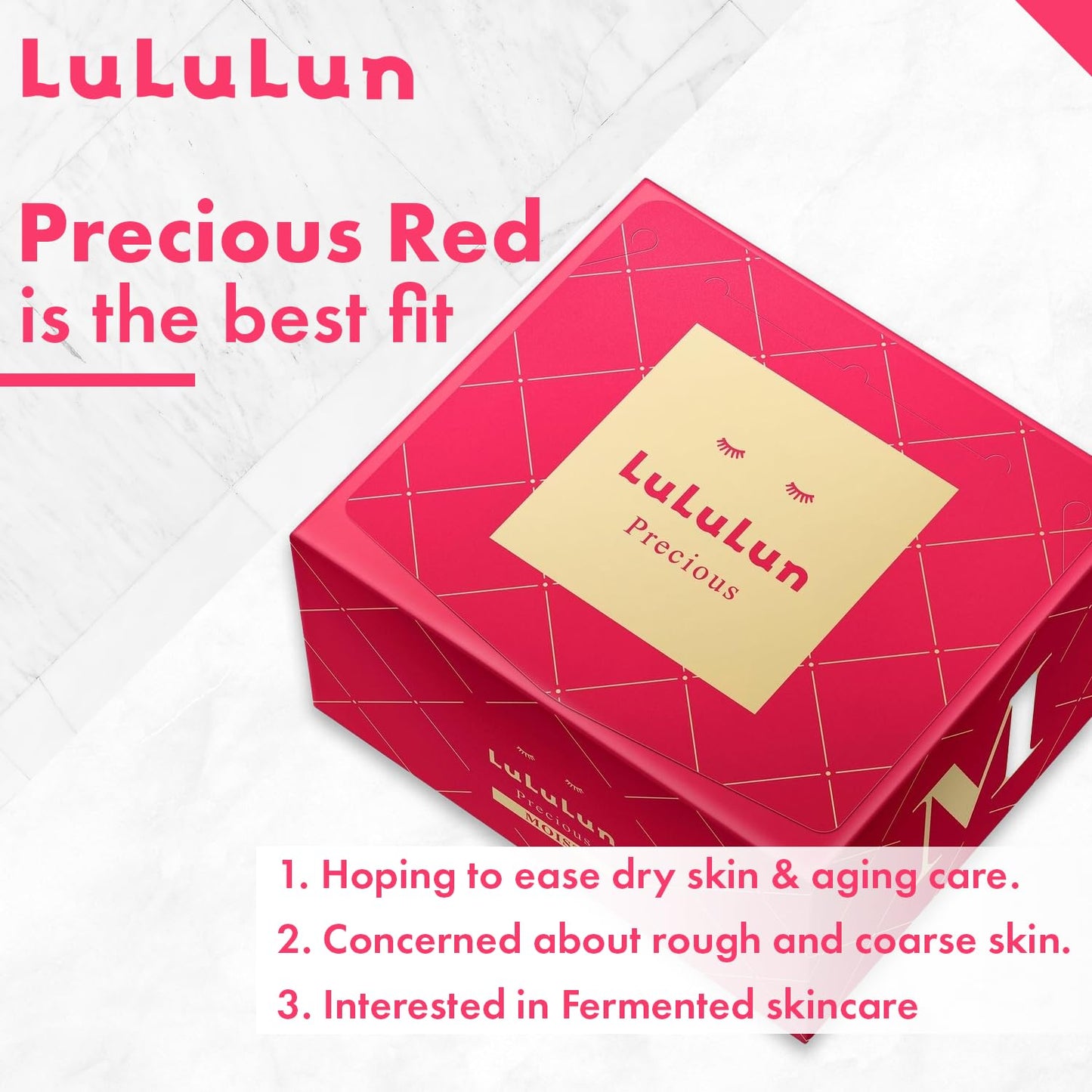 Lululun 32EA Anti Aging Face Mask for Women, Daily Face Masks Skincare