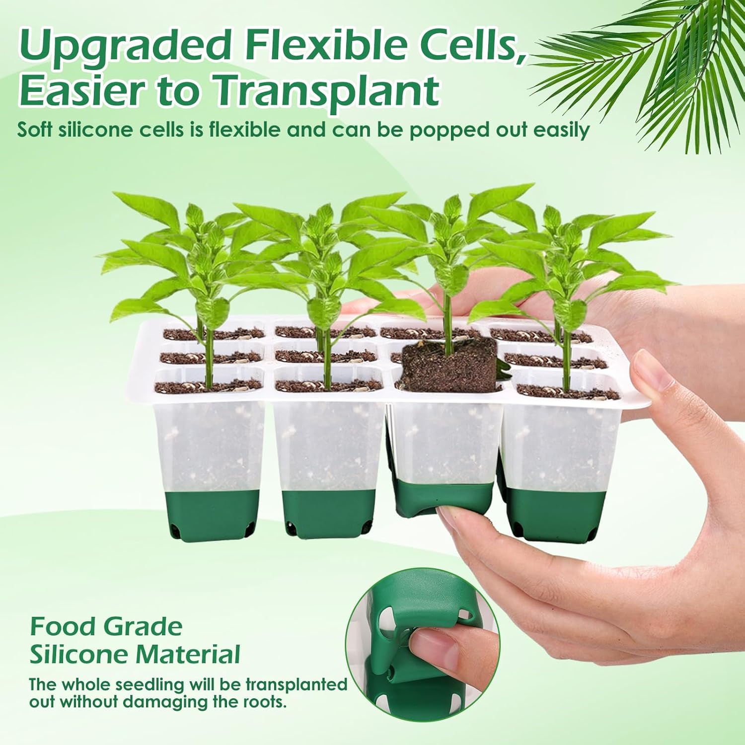 Reusable Seed Starter Tray, 4 Pack Silicone Seed Starter Kit for Start