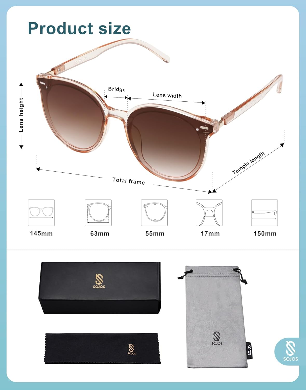 SOJOS Sunglasses Womens Trendy 2025 Classic Round Retro Vintage Shades