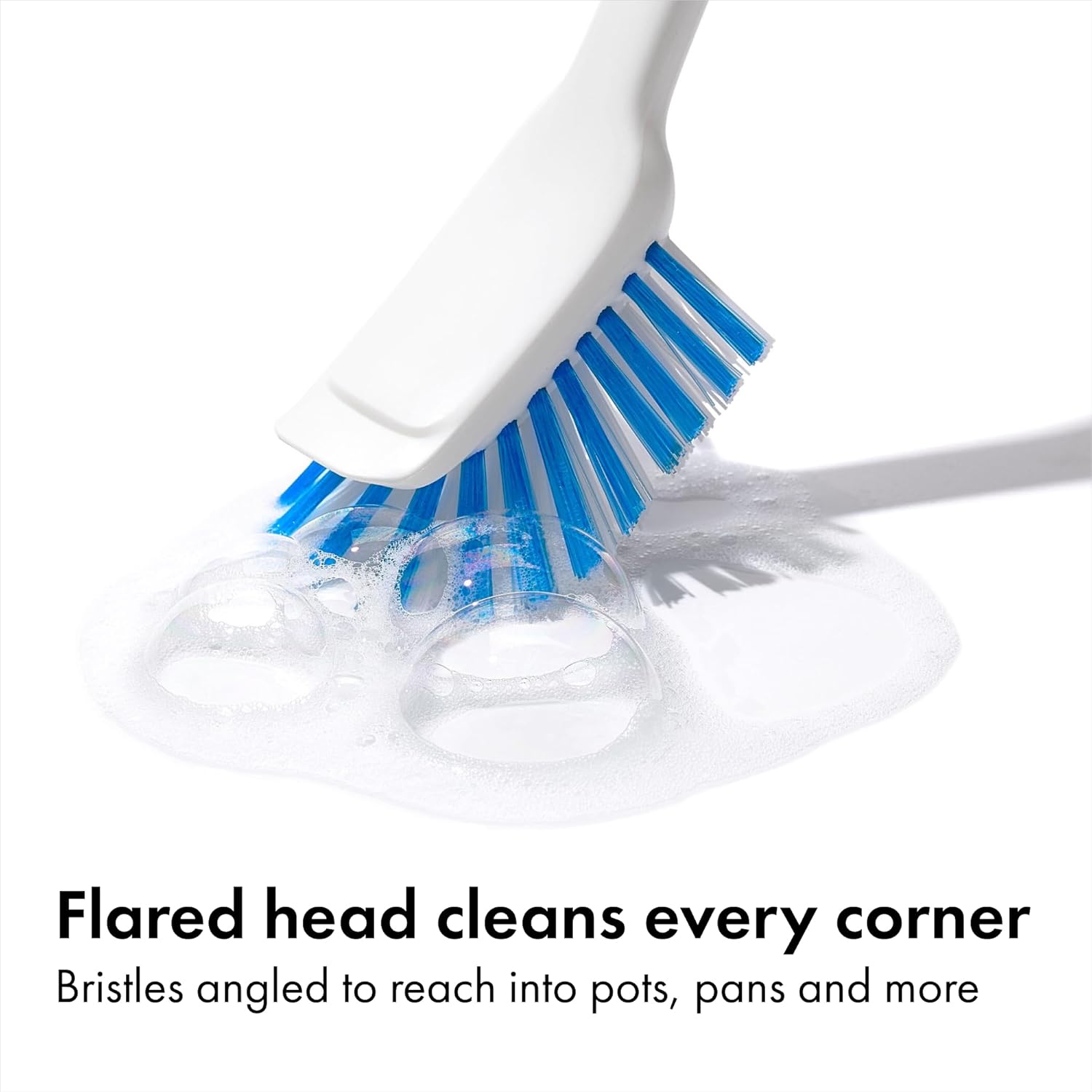 OXO Good Grips Dish Brush, Nylon Bristles with Built-in Scraper, Safe 