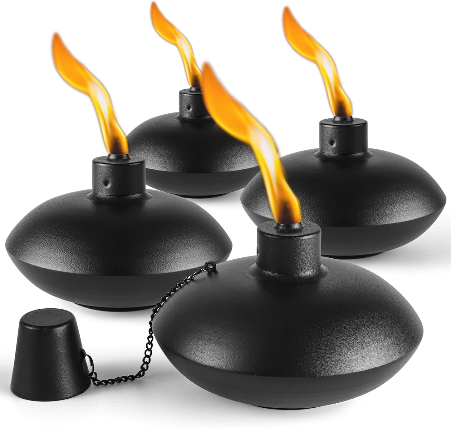 ZSZMFH 4 Pack Metal Table Top Torches,18 oz Citronella Torches for Out
