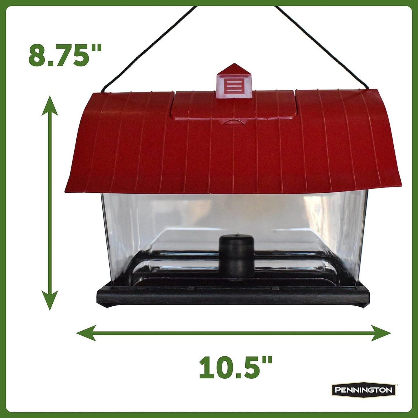 Pennington Country Barn Hopper Bird Feeder, 4.5-Pound Capacity Bird Feeders