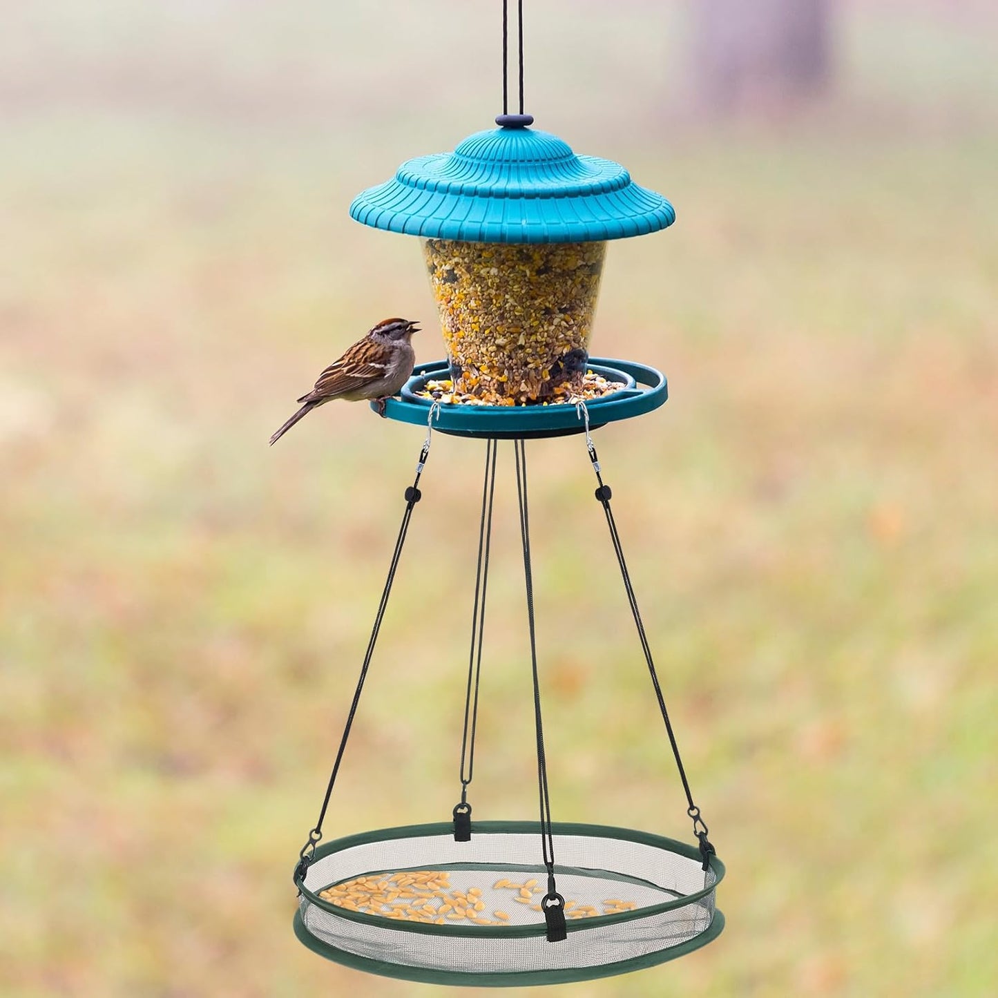 2 Pieces 16 Inch Universal Wild Bird Seed Catcher Hanging Hoop Platform Bird Seed Catcher Tray for Hummingbird Feeders Bee Feeder Outdoor Garden Accessories