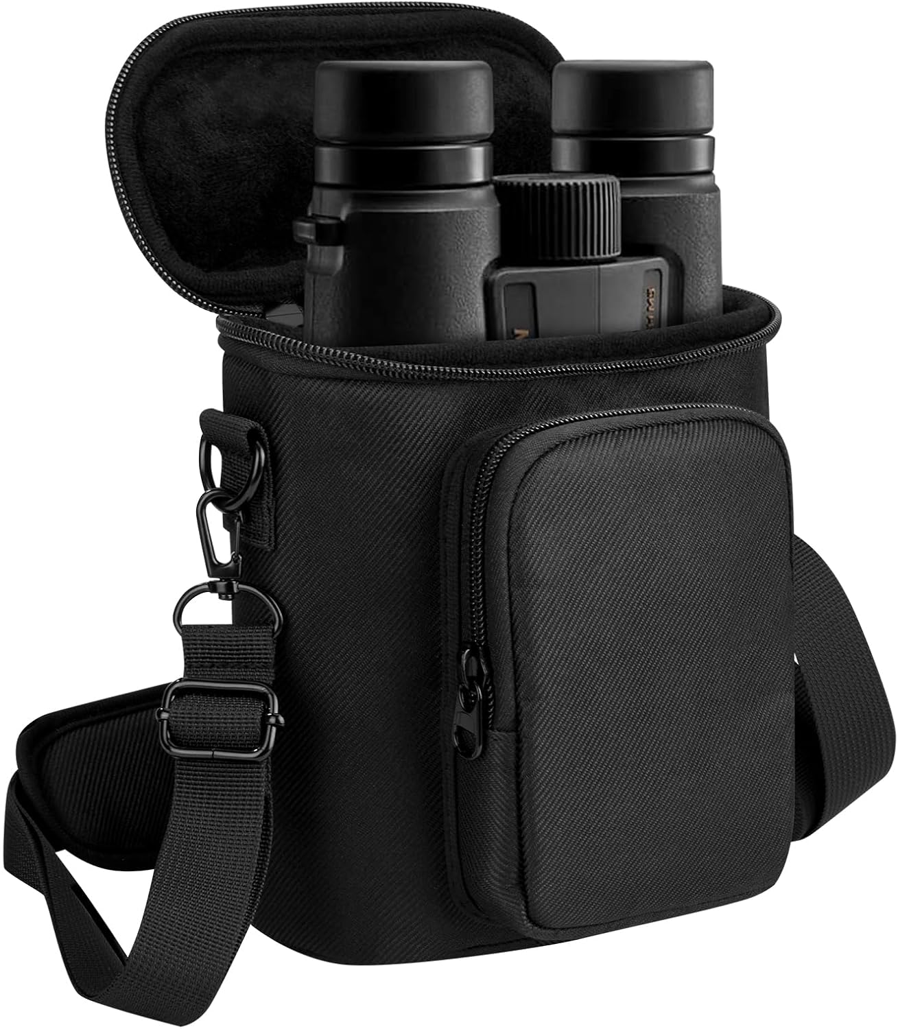 Travel Protective Case for NIKON Monarch M5 M7 8x42 Binocular, Durable Fabric Storage Bag with Shoulder Strap Compatible with Nikon PROSTAFF P3 8x42 10x42 Binocular, Black (Case Only)