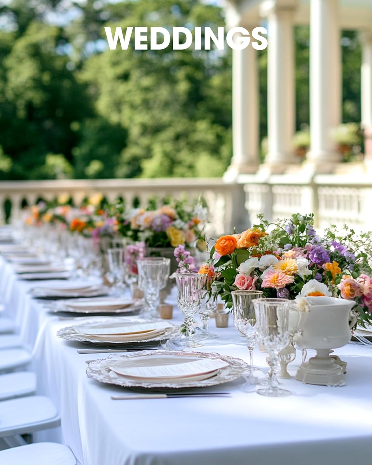 Pureegg Rectangle Table Cloth 60" x 102" – Durable Polyester Tableclot