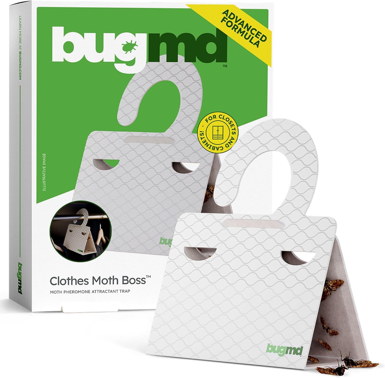 BugMD Clothes & Pantry Moth Traps (6 Count) – Sticky Glue Pheromone-Ba