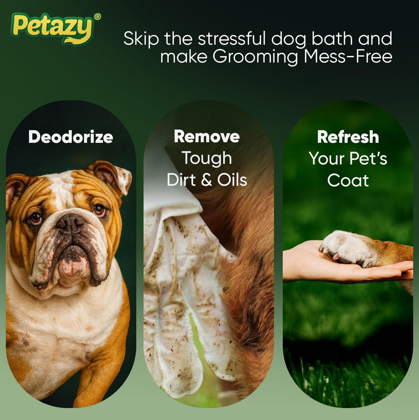 Pet Glove Wipes for Dogs & Cats – Hypoallergenic Thick Cleaning Gloves
