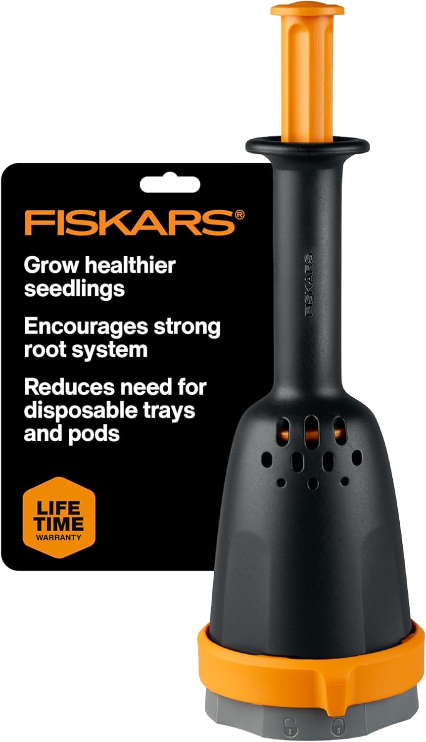 Fiskars Soil Block Maker for Garden Seeds with Natural Air Pruning, Ec