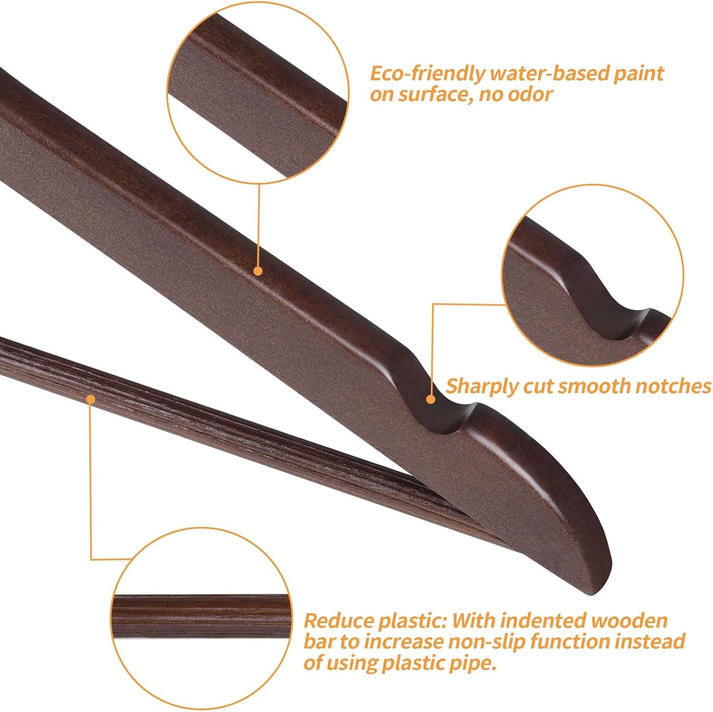 Amazon Basics Durable Wooden Suit Clothes Hangers - Cherry, 20-Pack