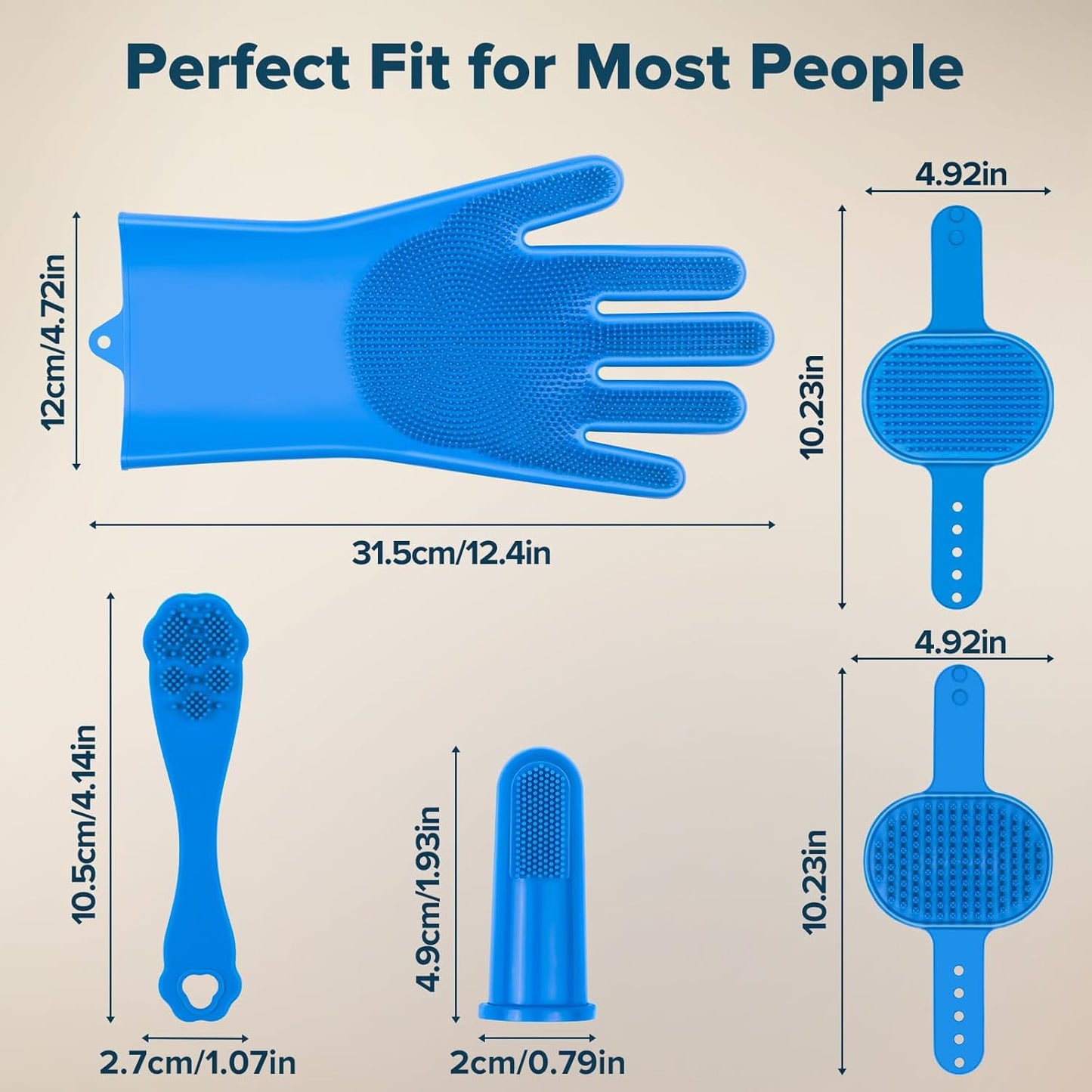 6PCS Pet Grooming Kit for Dogs,Cats and Horses | Dog Washing Gloves | 