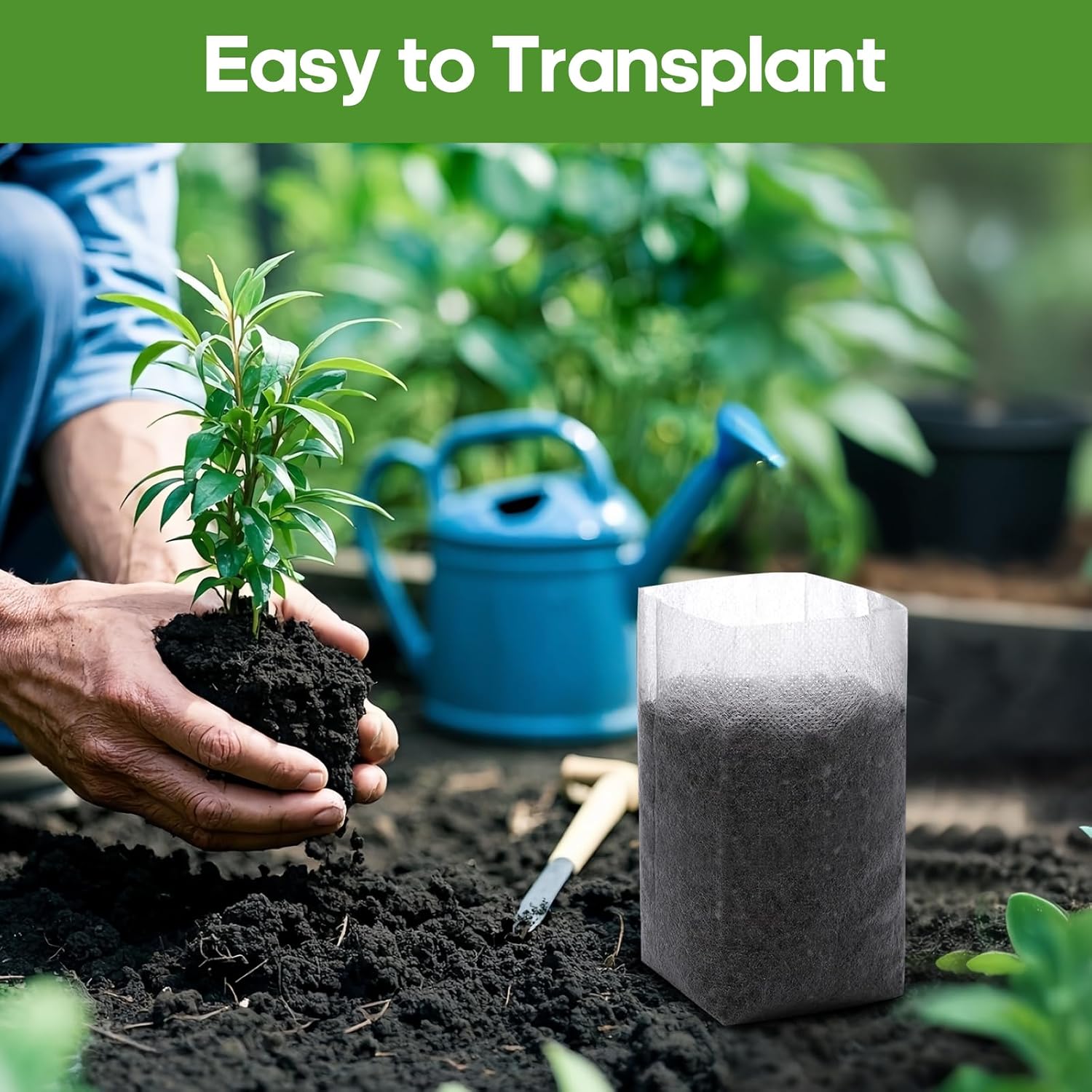 Plant Grow Bags 5.5"x6.3"200pcs Biodegradable Planting Bags Seed Start
