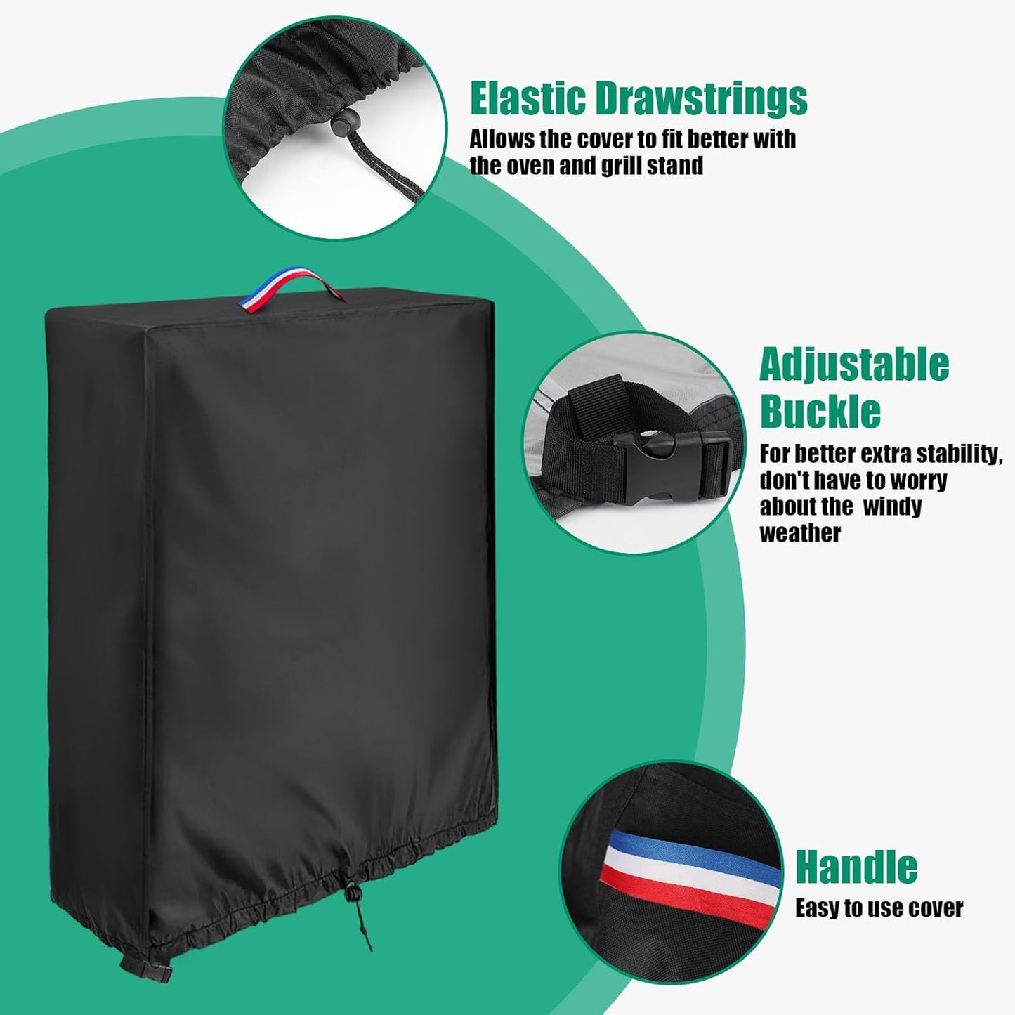 Wagon Cart Cover for Collapsible Wagon Carts, Portable Folding Wagons Protective Cover, Shopping Cart Covers - 20" L×7" W×28" H, Black