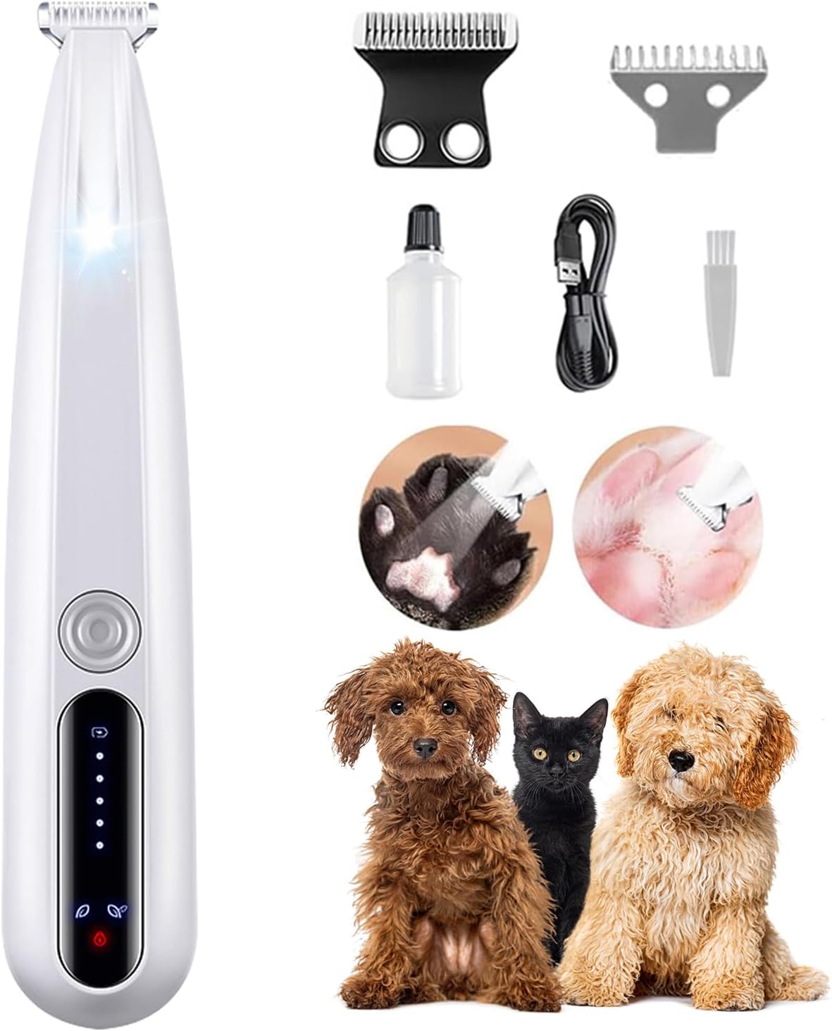 2026 New Pet Precision Trimmer, Dog Paw Trimmer with LED Light, Low No