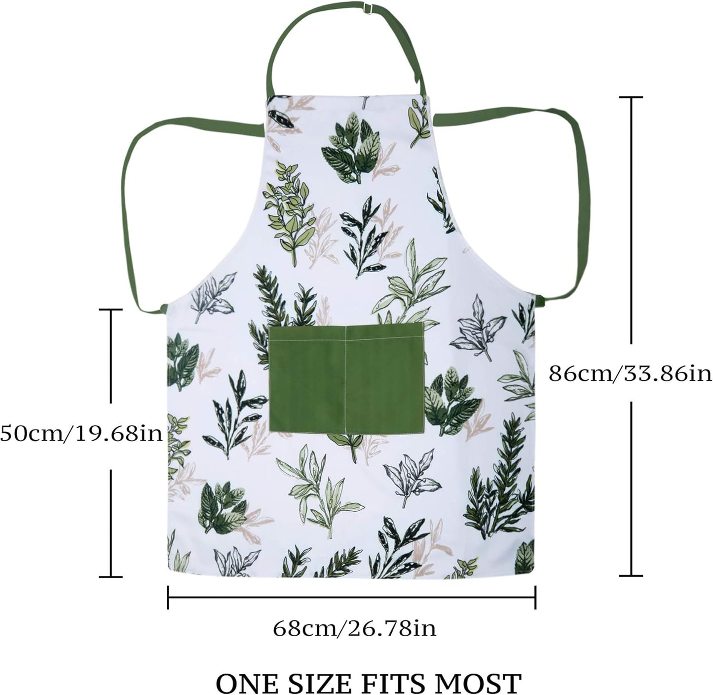 RosieLily Herb Aprons for Women with Pockets Floral Apron Green Apron 